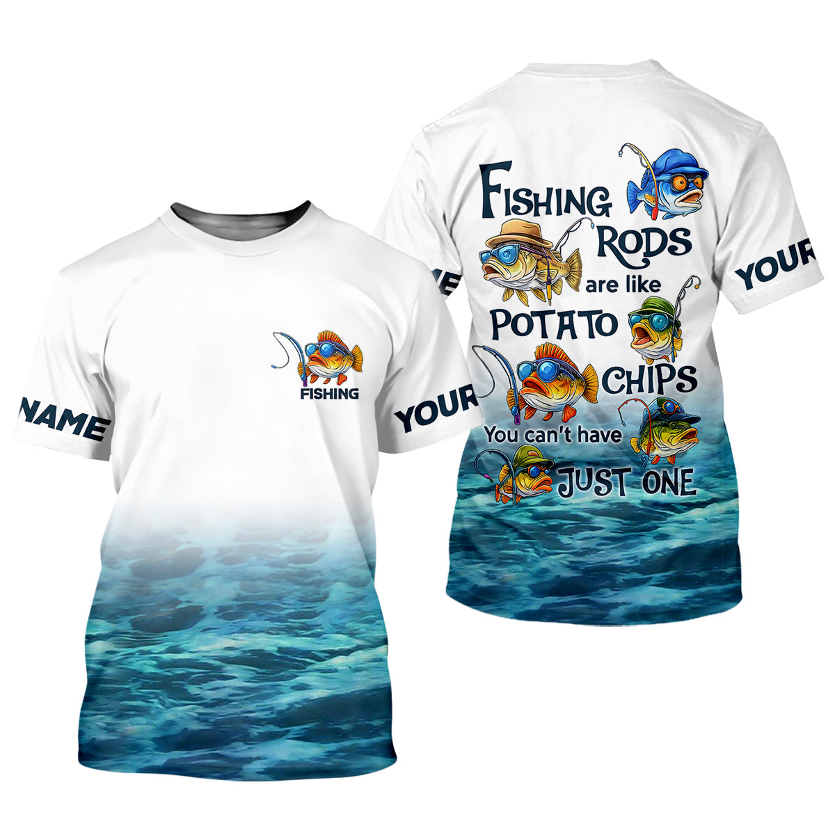 Fishing Rods Are Like Potato Chips White Fishing Shirt, Funny Fishing Shirt, SPF Shirt For Men, Gift For Fisherman