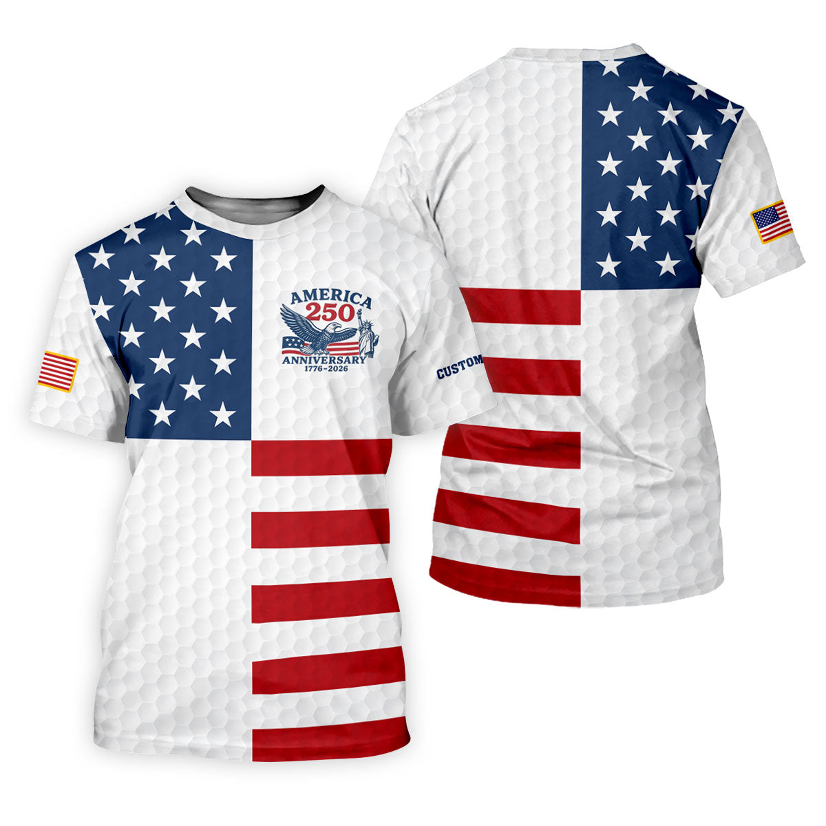 America 250 Anniversary Golf Ball Pattern Patriotic Golf Shirt, 4th Of July Golf Shirt For Women