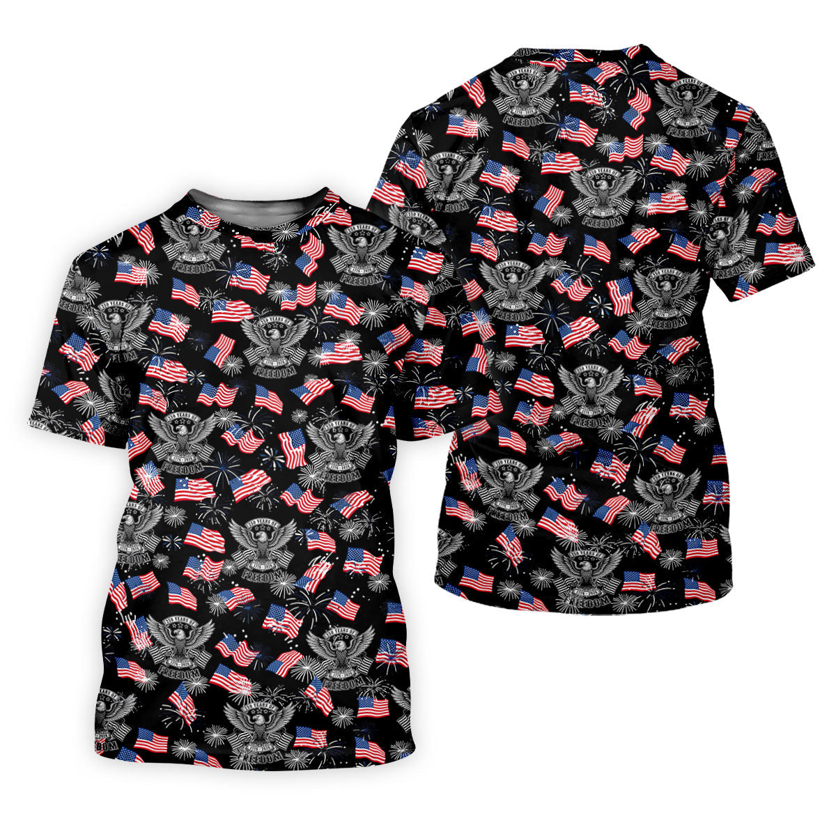 250 Years Of Freedom Festive Flag Vintage Black Golf Shirt, Patriotic 4th Of July Golf Shirt For Women