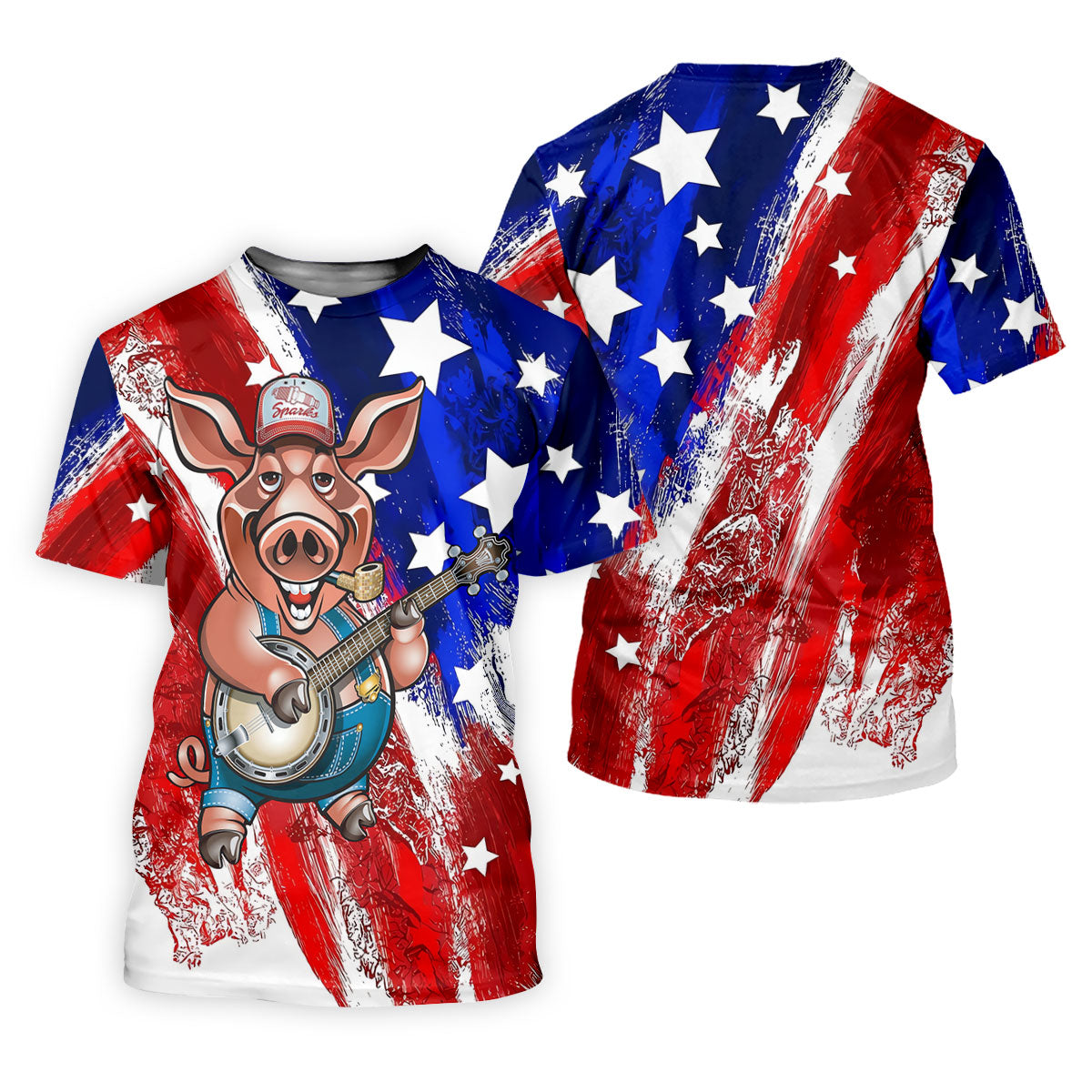 Patriotic American Flag Brush Strokes Funny BBQ 250th Anniversary Women's Polo Shirt, Ladies Golf Shirts