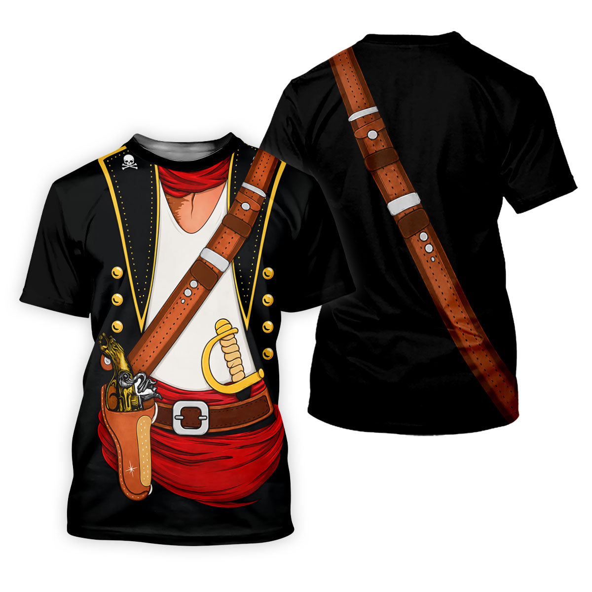 Swashbuckler Pirate Golf Shirt, Caribbean Captain Costume Pattern, Golf Shirt For Men