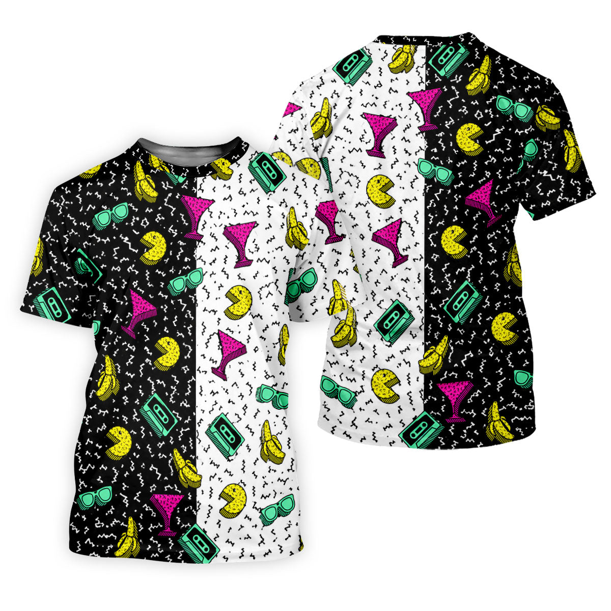 Retro Cassette Sunglasses Cocktail Banana Split Golf Shirt, Golf Tops For Women, Women’s Golf Apparel, Printed Golf Shirt