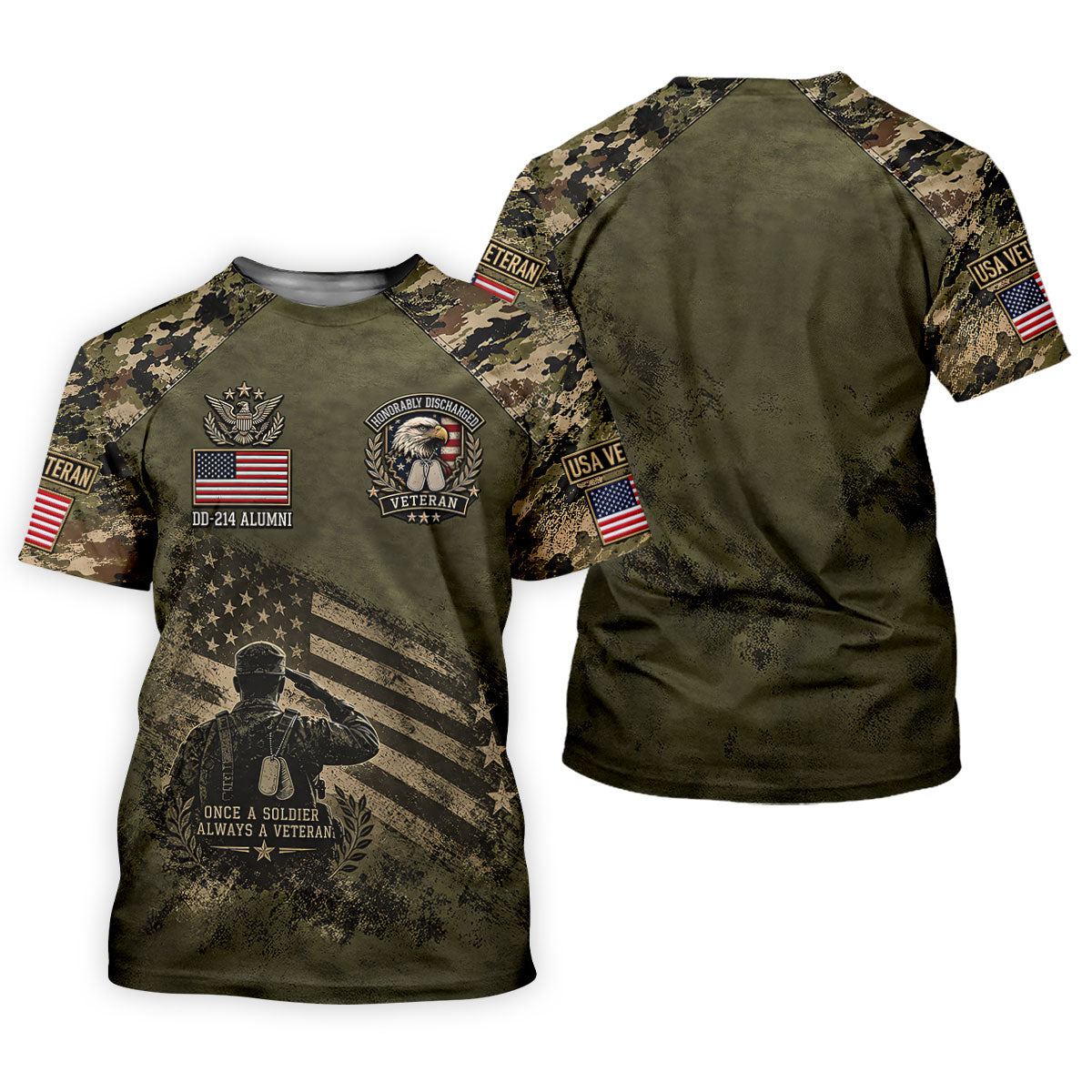 DD-214 Honorably Discharged Camo Polo Shirt, Womens Golf Polo, Veterans Day Shirt