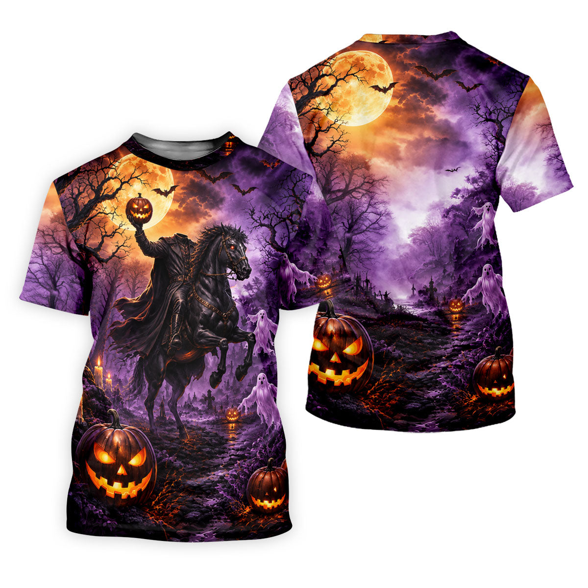 Halloween Headless Rider Horror Character Polo Shirt, Polo Shirts For Men, Mens Golf Polo