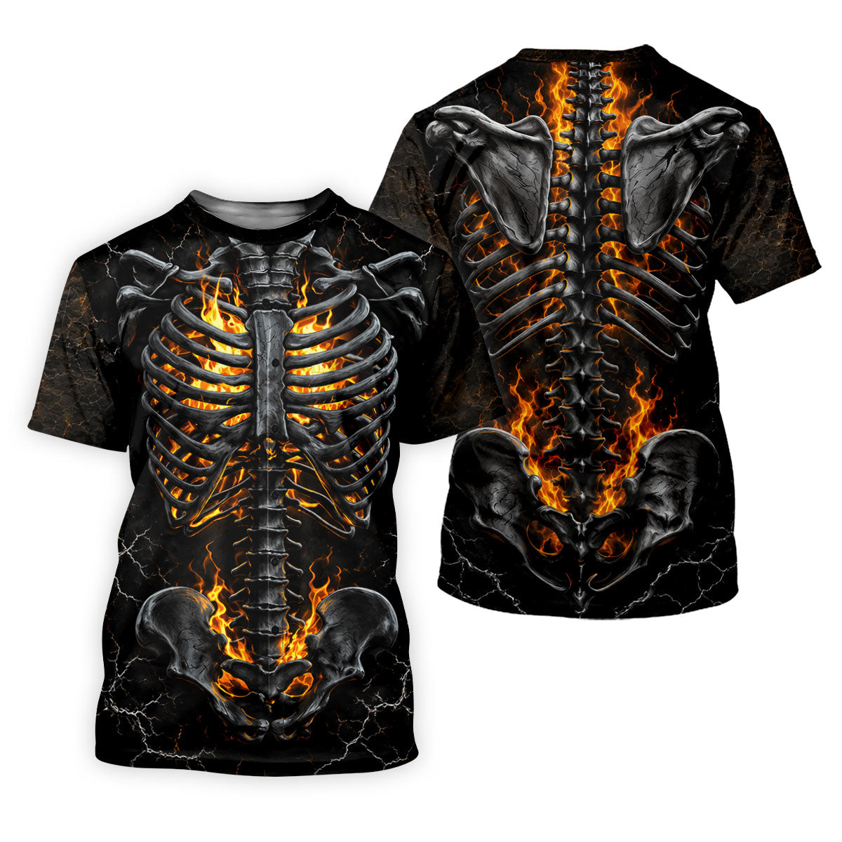 Burning Skeleton Rib Cage Halloween Polo Shirt, Womens Golf Tops, Ladies Golf Shirts