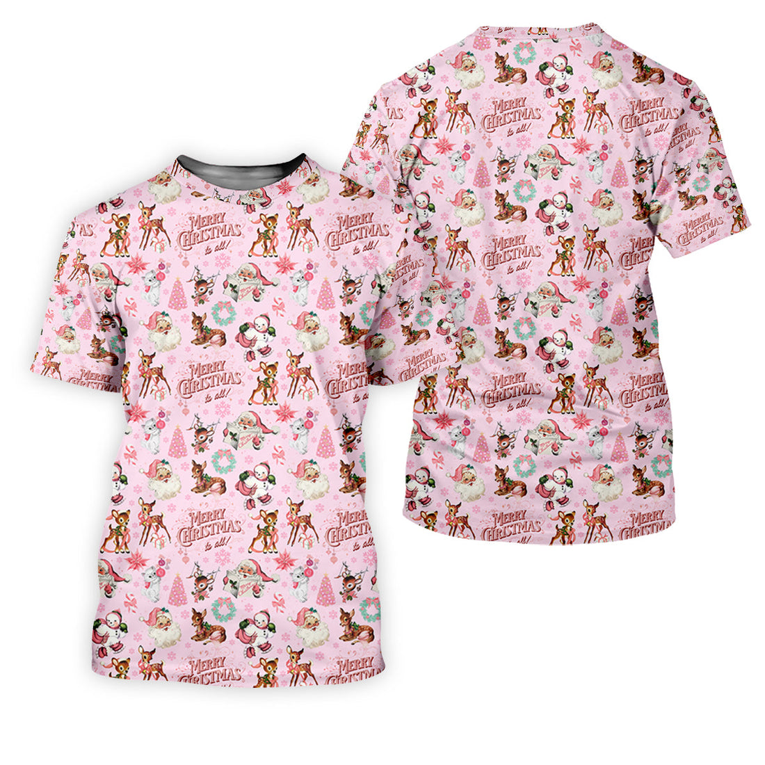 Festive Santa Pink Merry Christmas Golf Tops For Men, Christmas Golf Shirt, Men Golf Apparel