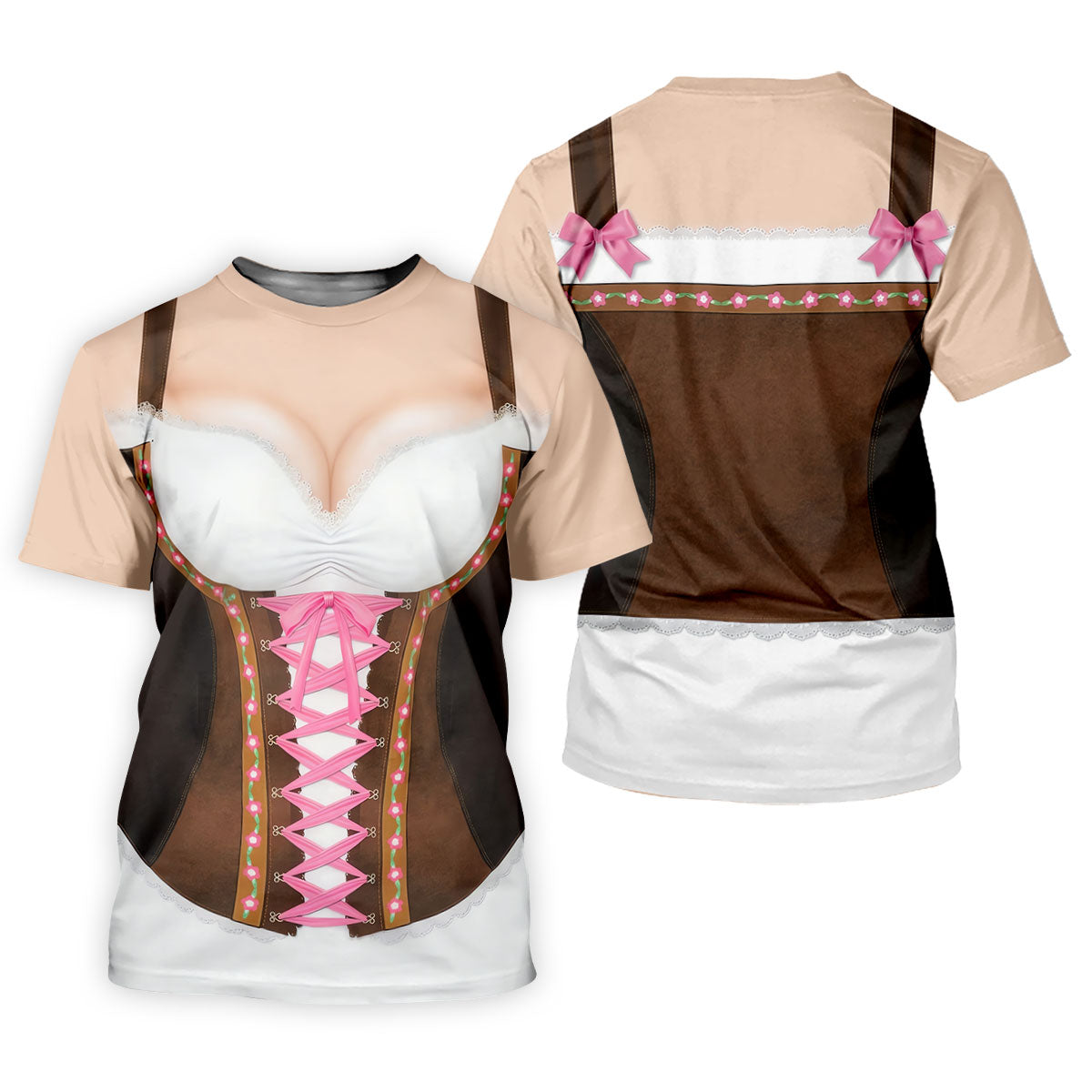 Funny Oktoberfest Dirndl Costume Polo Shirt, Womens Golf Apparel, Womens Golf Polo