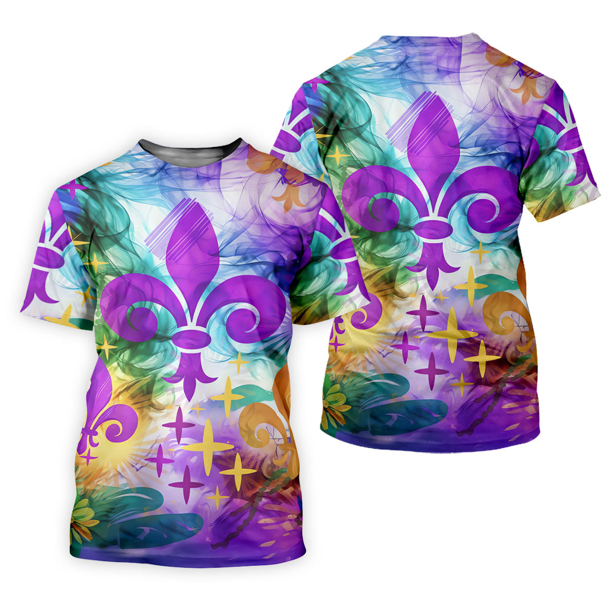 Mardi Gras Festival Fleur De Lis Symbol Purple Green Gold Women's Golf Tops, Ladies Golf Polos