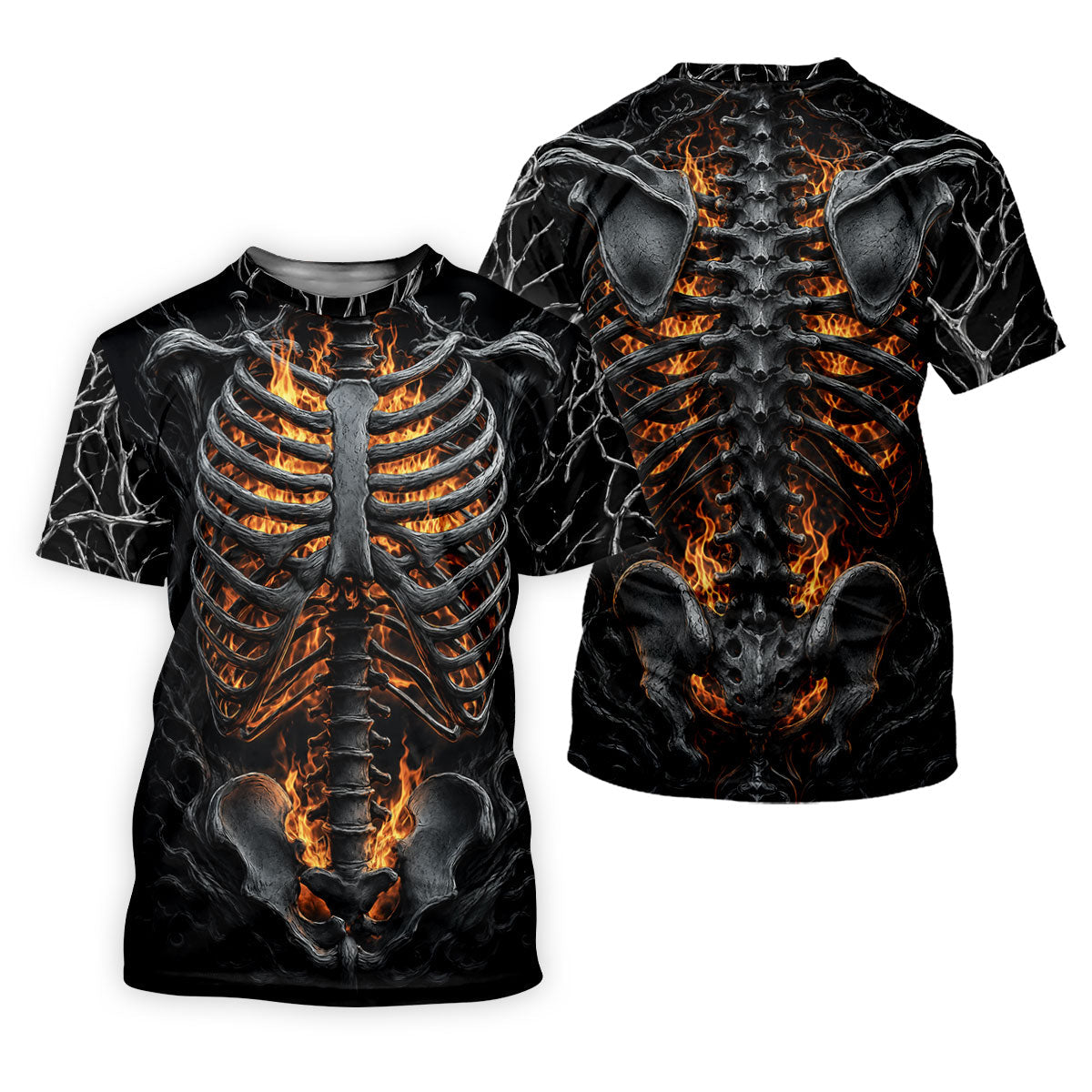 Halloween Fire Skeleton Horror Character Polo Shirt, Mens Golf Polo, Mens Golf Shirts