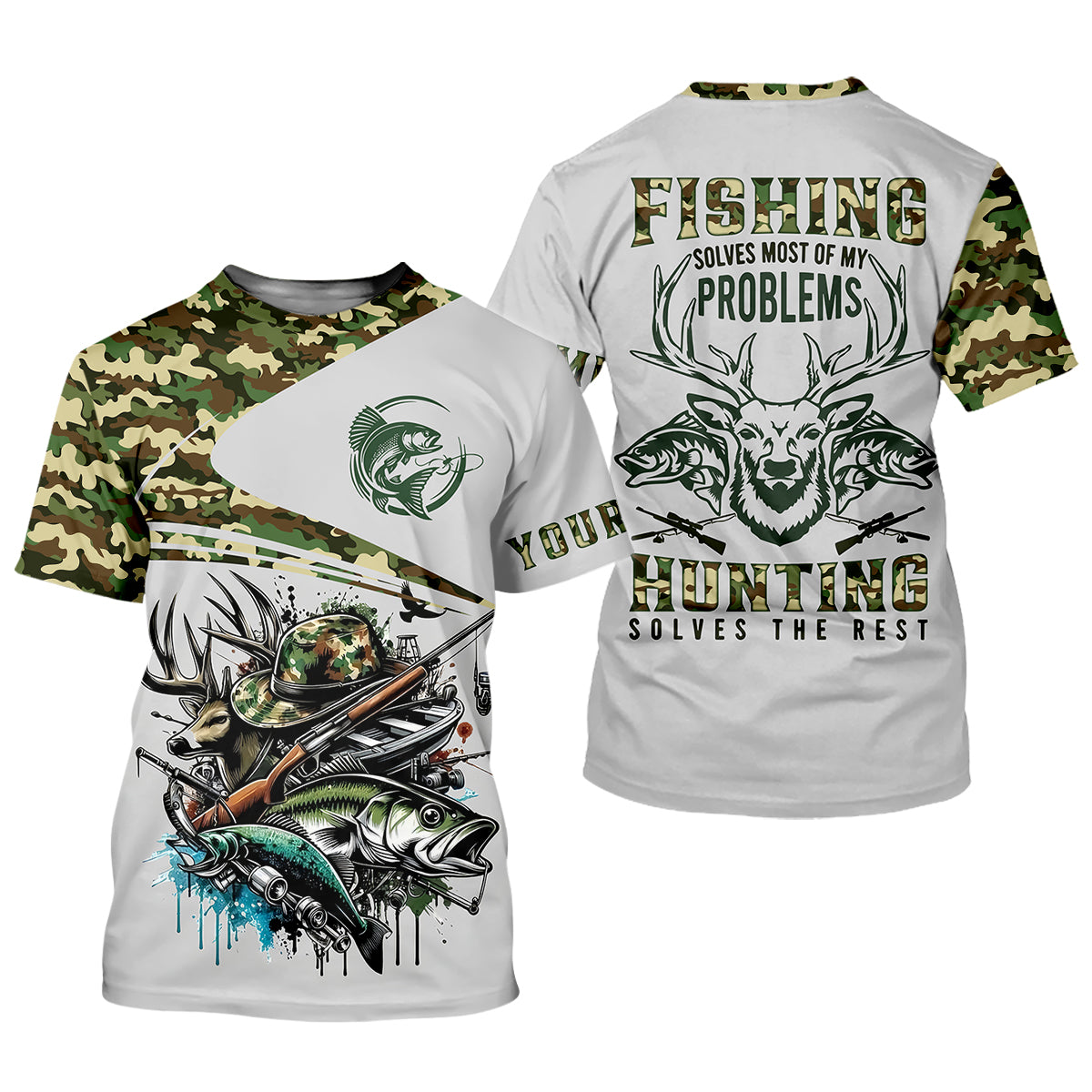 Fishing Solves Most Of My Problems Hunting Solves The Rest Women SPF Shirt, Fishing Shirt Long Sleeve