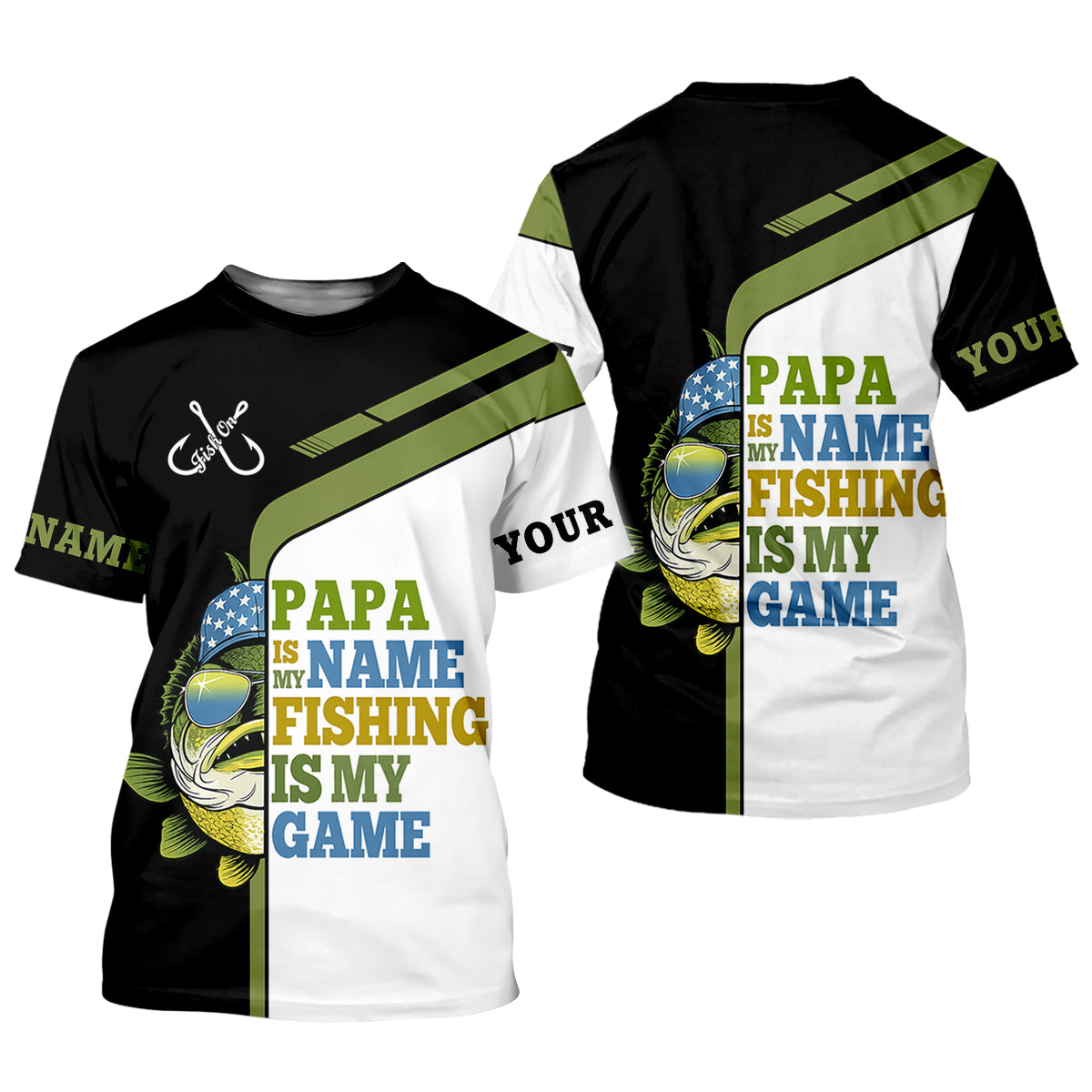 Papa Is My Name Fishing Is My Game Funny Fishing Shirt For Dad, Fishing UPF Shirts, Fishing Shirts For Men
