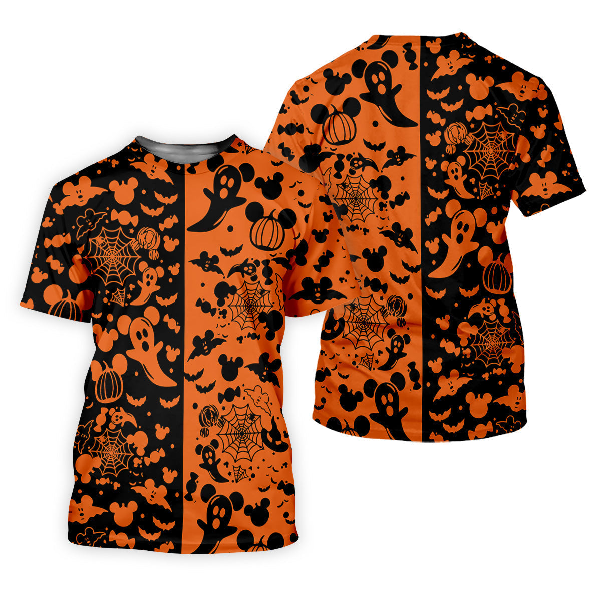 Cute Animated Ghost Black And Orange Halloween Golf Shirt, Fun Women's Golf Shirts, Ladies Golf Polos
