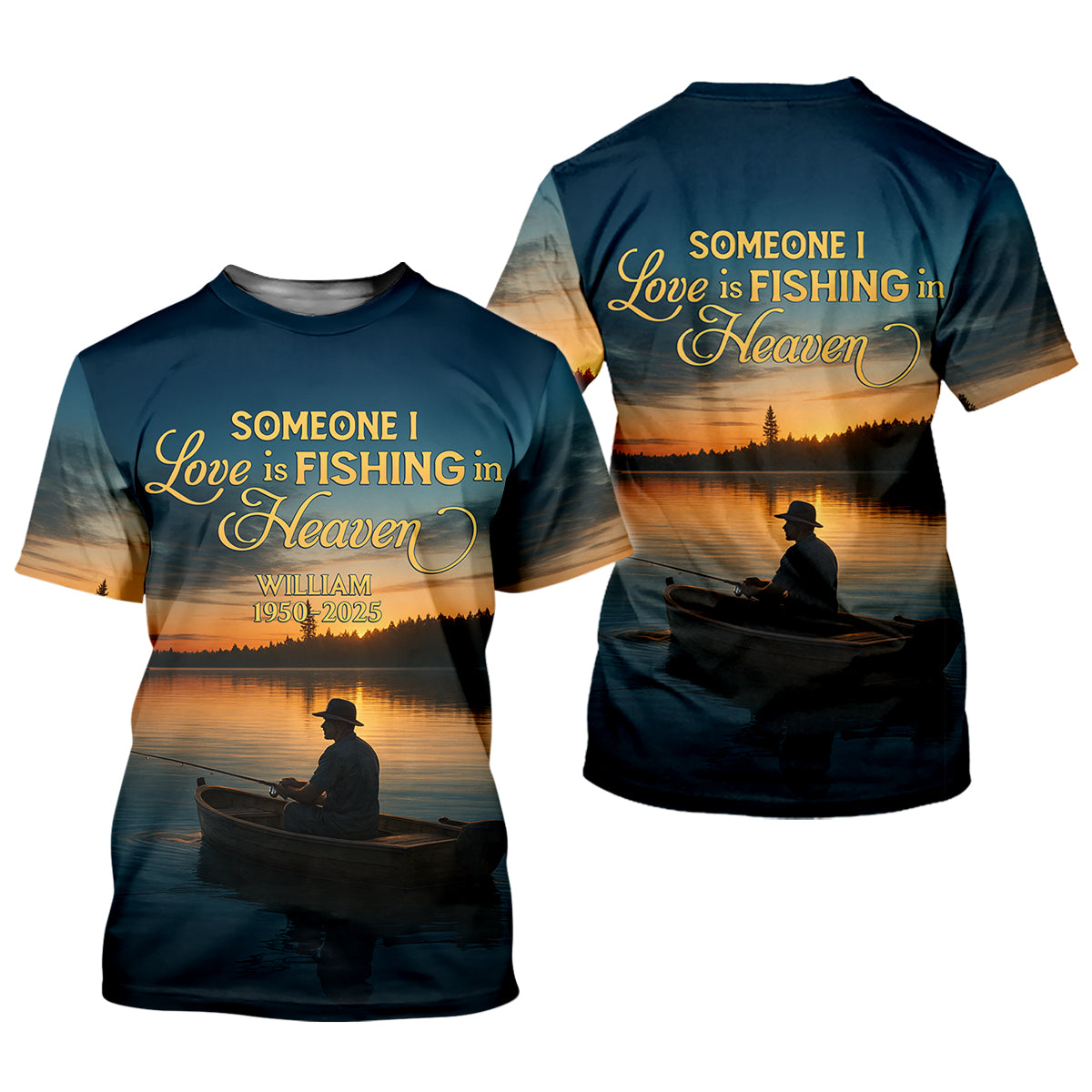 Someone I Love Is Fishing In Heaven Fishing Memorial SPF Shirt For Men, Gift For Fisherman, Men's Fishing Shirt