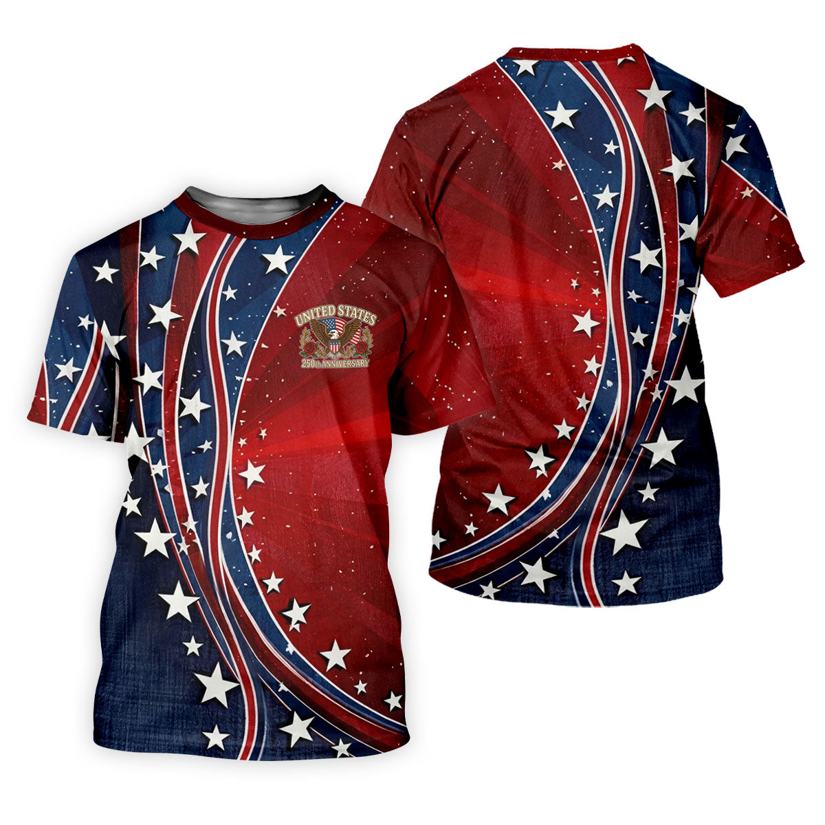 US 250th Anniversary Red White Navy Stars And Stripes Patriotic Golf Shirt, 4th Of July Golf Shirt For Women