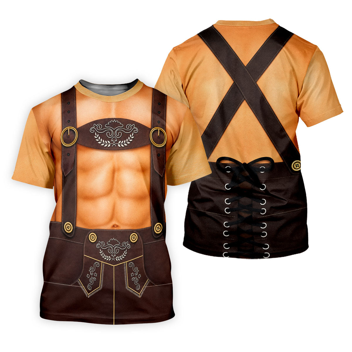 Funny Lederhosen Oktoberfest Costume Polo Shirt, Mens Golf Shirts, Golf Apparel For Men