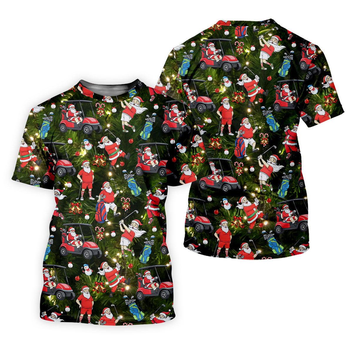 Funny Santa Claus Golf Pose Golf Tops For Men, Polo Shirts For Men, Christmas Golf Shirt, Mens Golf Gift