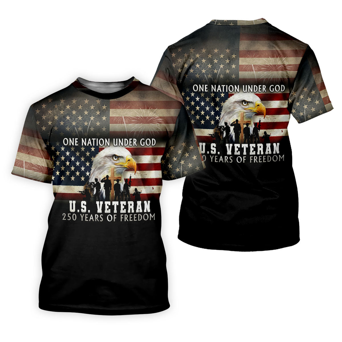 One Nation Under God US Veteran 250 Years Of Freedom Patriotic Golf Shirt, Golf Shirt For Women