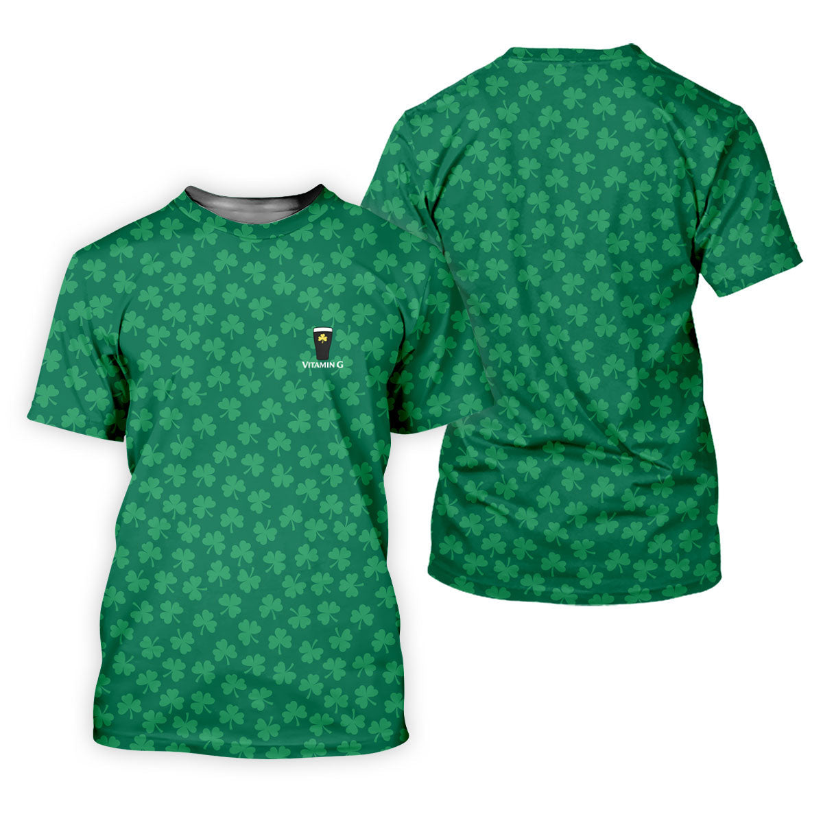 Vitamin G Shamrock Pattern Golf And Beer Green Golf Shirt, St Patrick's Day Golf Shirt, Women's Golf Shirts
