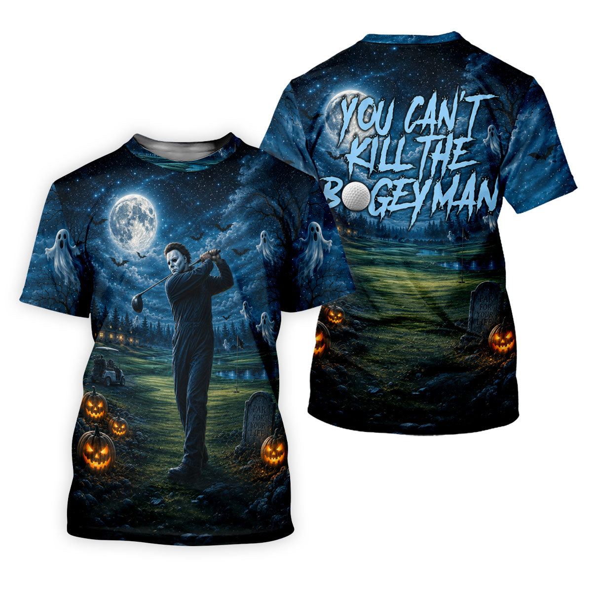 You Can't Kill The Bogeyman Halloween Ghost Polo Shirt, Mens Golf Shirts, Mens Polo Shirts