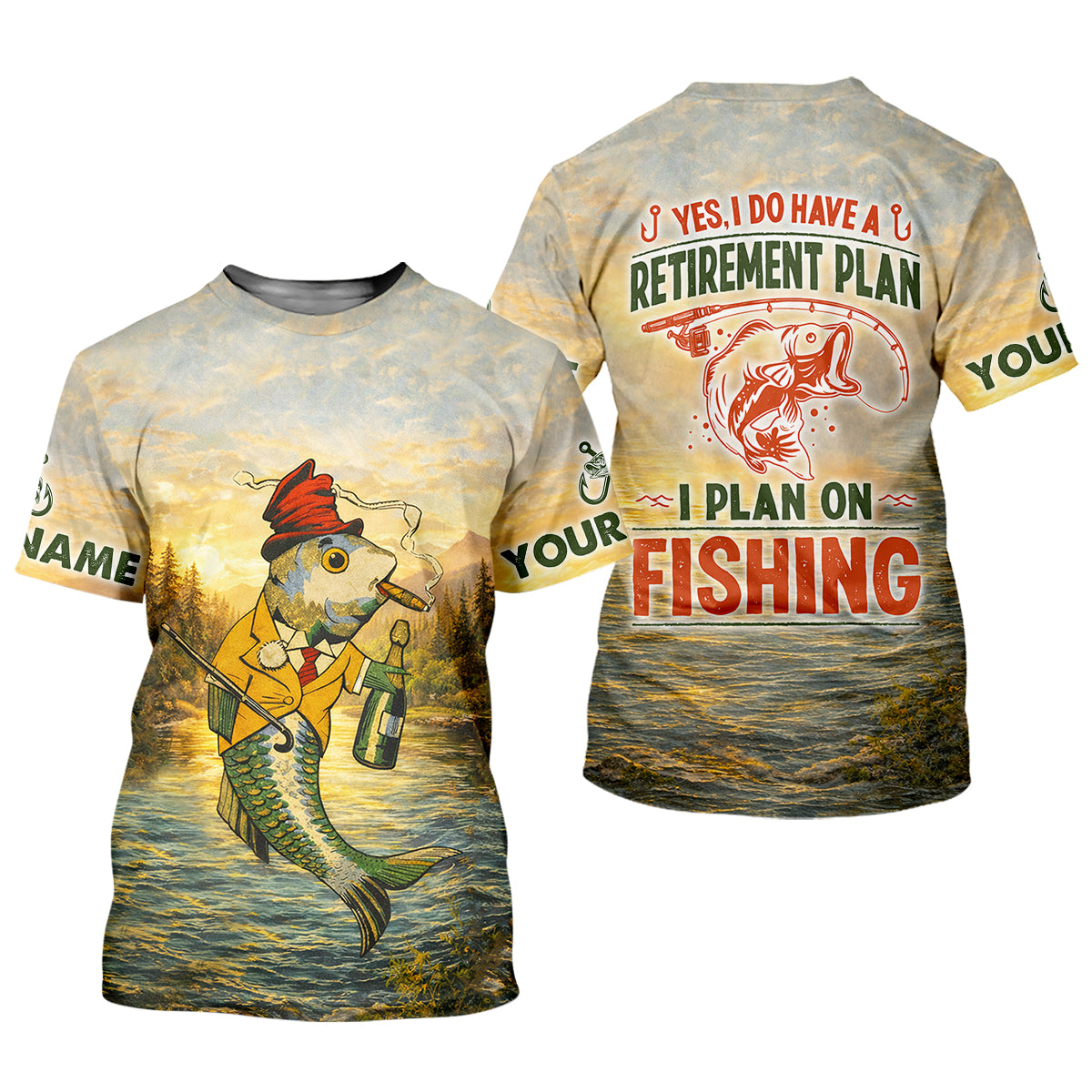 Yes I Do Have A Retirement Plan Fishing Shirt, Fishing UPF Shirts, Funny Fisherman Shirt