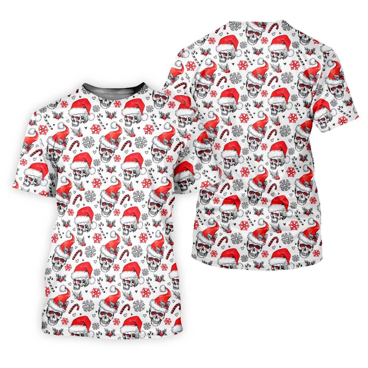 Skull Christmas Women's Golf Shirts, Funny Horror Ladies Golf Tops, Christmas Golf Shirt, Golfing Apparel