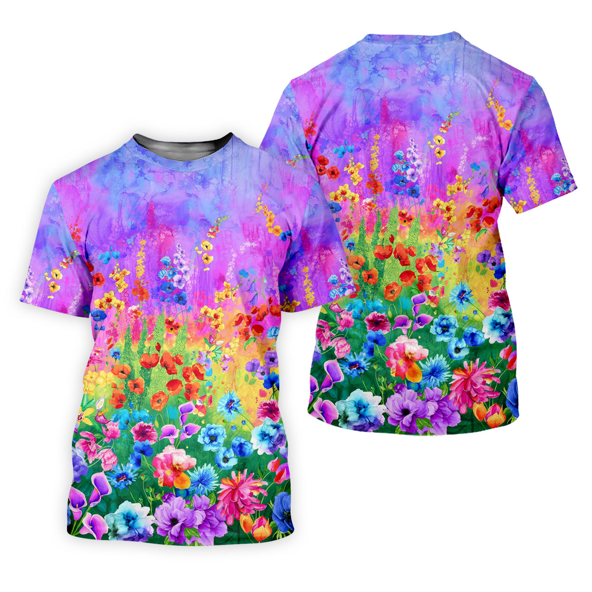 Colorful Abstract Floral Painting Golf Polo, Golf Tops For Men, Golfing Apparel