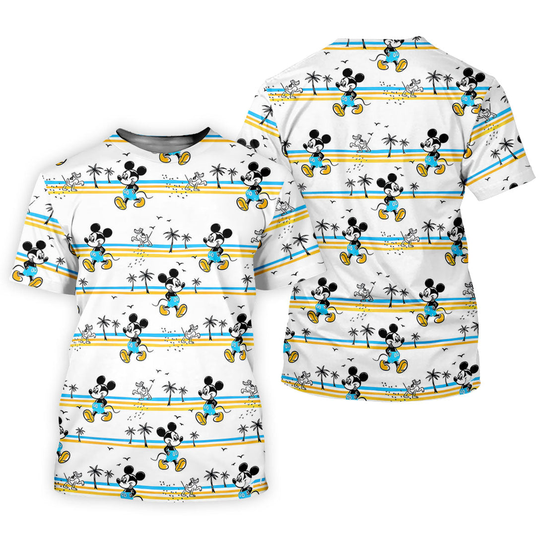 Retro Beach Stripe Cartoon Golf Polo Shirt, Golf Polo Shirts For Men, Mens Golf Apparel