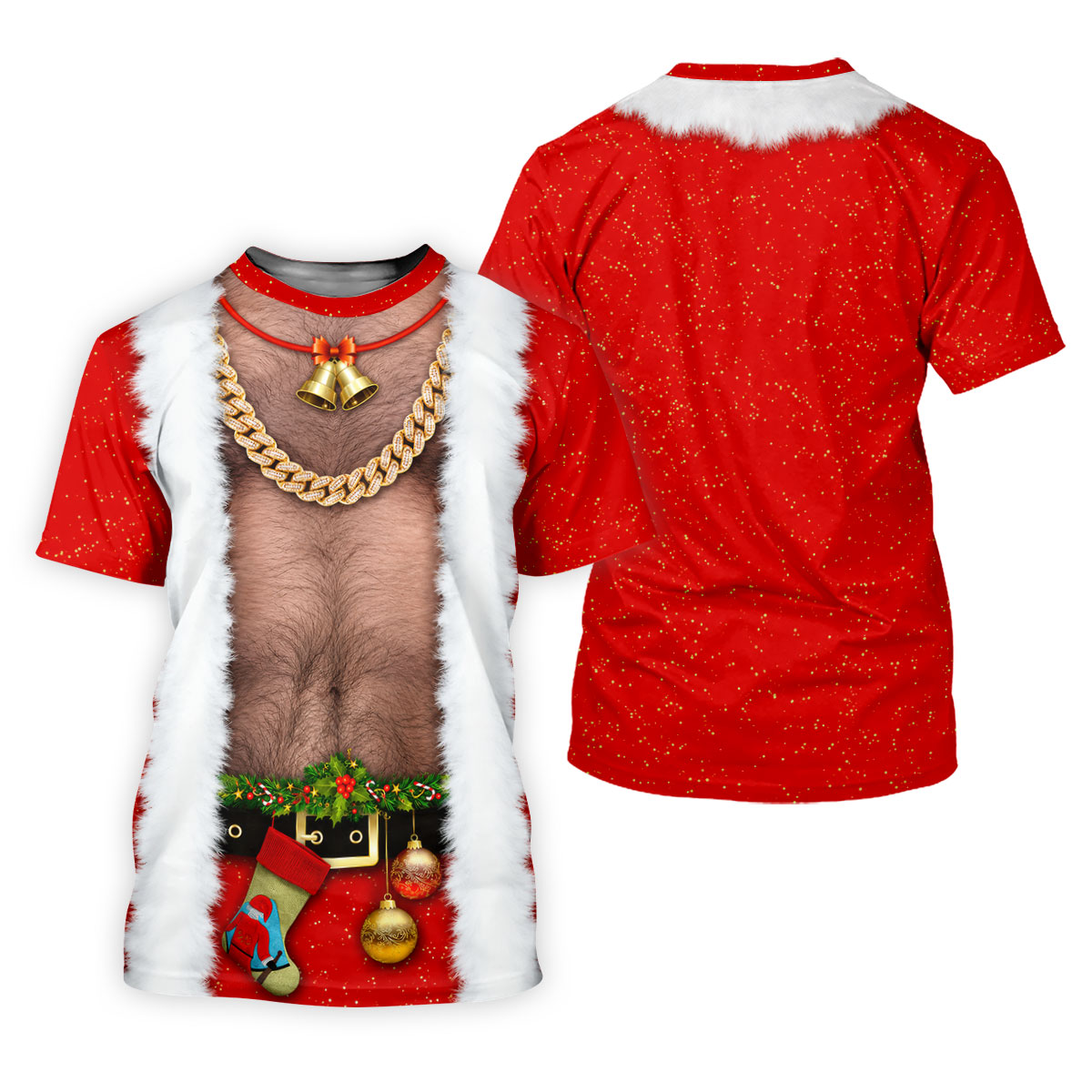 Funny Santa Gold Chain Christmas Golf Shirt, Women’s Golf Polo, Women’s Golf Apparel