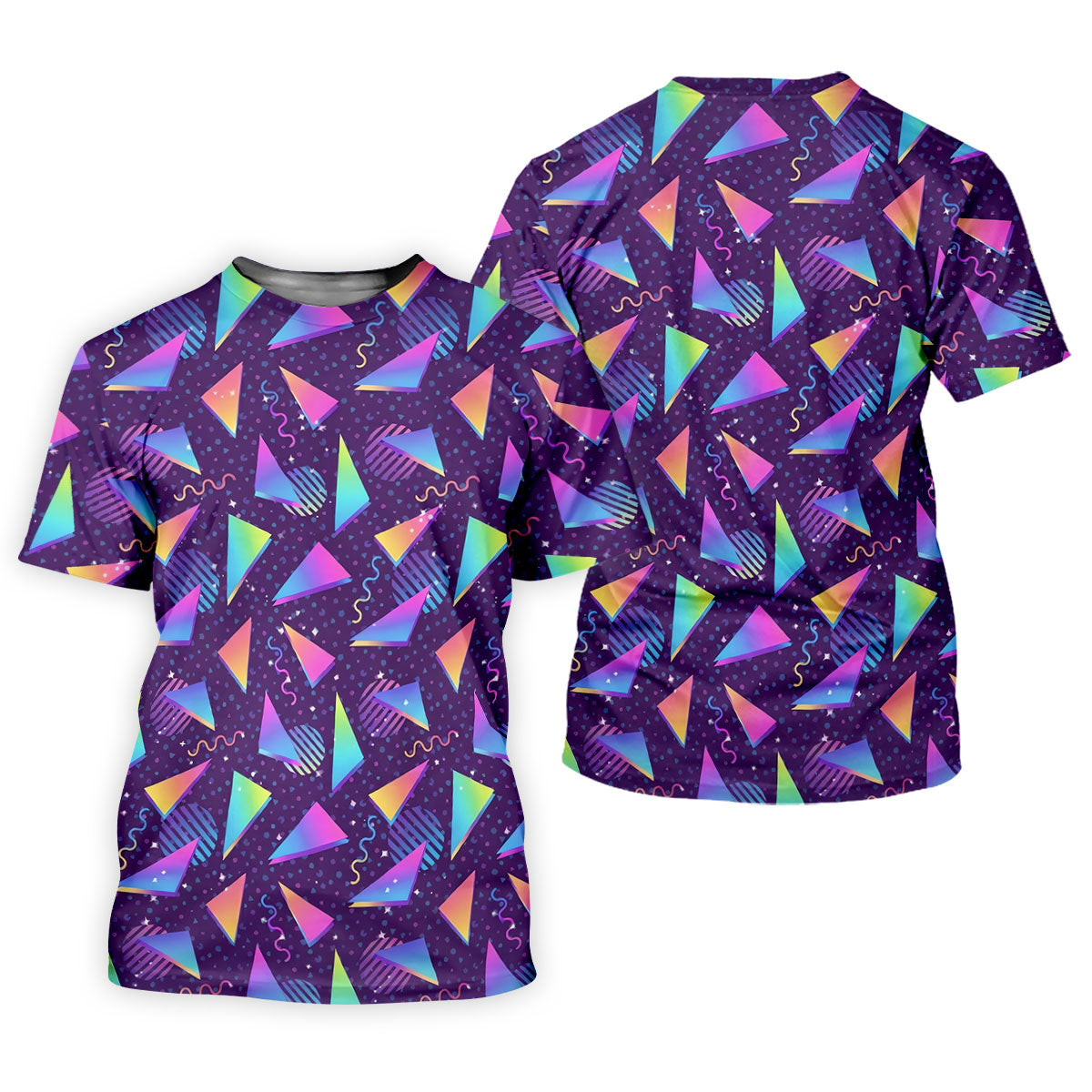 Retro Memphis Geometric Pattern Golf Polo Shirt, Men's Golf Shirt, Golf Apparel For Men