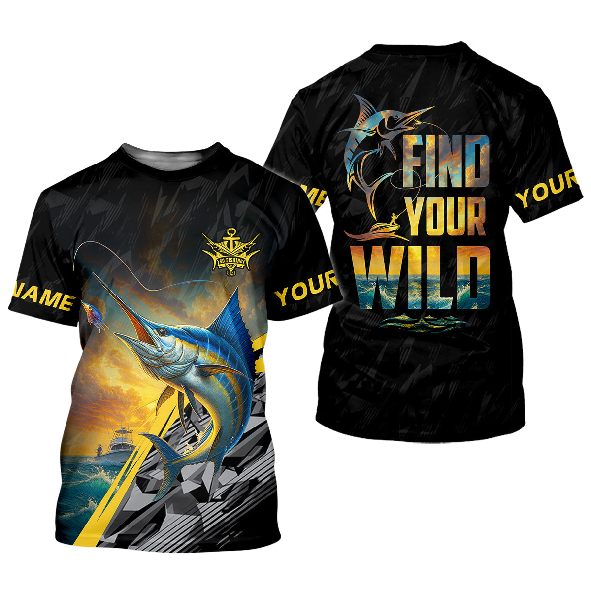 Find Your Wild Swordfish Fishing SPF Shirt For Men, Gift For Fisherman, Men's Fishing Shirt
