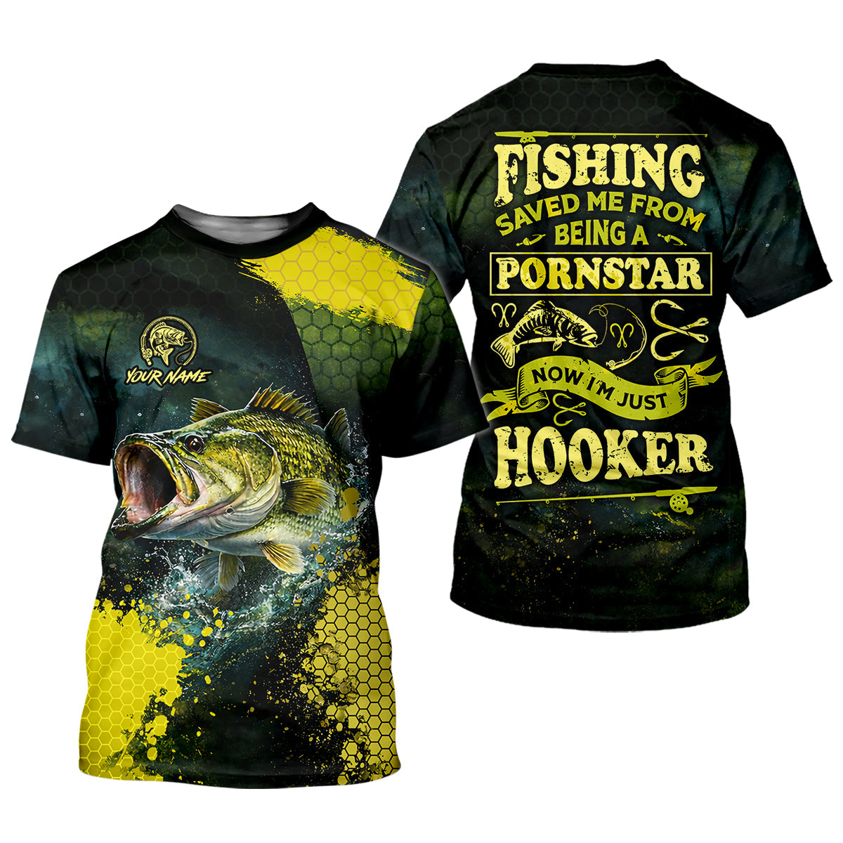 Fishing Saved Me From Being a Pornstar Bass Fishing UPF Shirt – Funny Fishing Shirt for Men