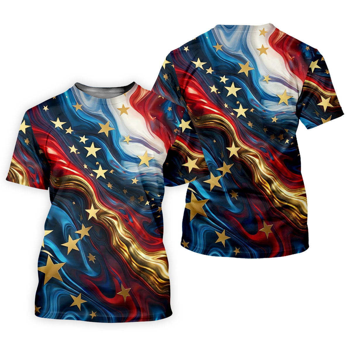 Abstract American Flag Stars Golf Polo Shirt, Women’s Golf Polo, Performance Golf Shirt