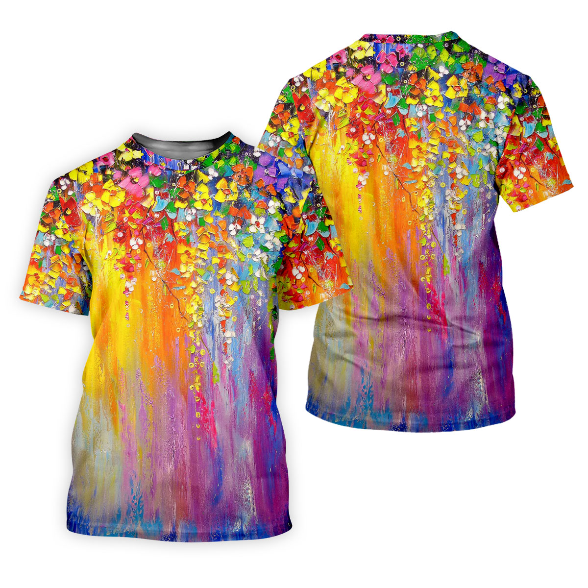 Colorful Abstract Floral Painting Golf Polo, Golf Tops For Men, Golfing Apparel