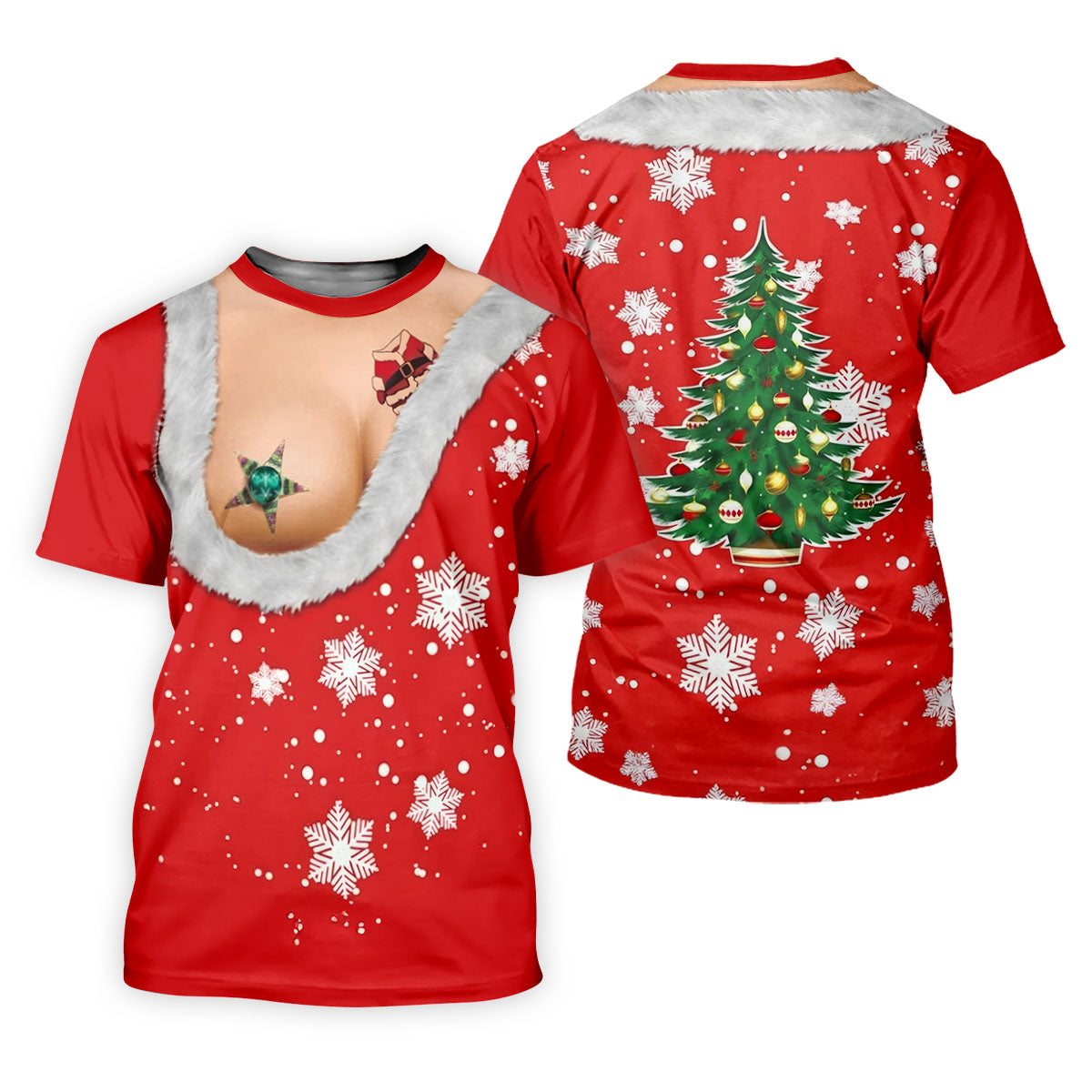 Funny Santa Costume Snowflake Christmas Golf Shirt, Men's Golf Shirt, Printed Golf Shirts