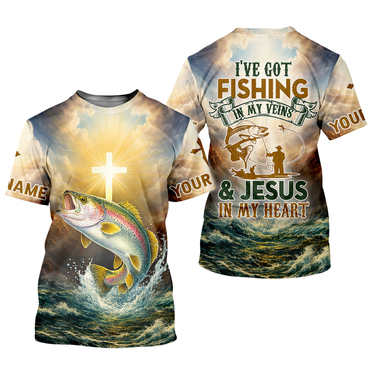 Fishing in My Veins, Faith in My Heart – Christian Fishing Shirt, Fishing UPF Shirts