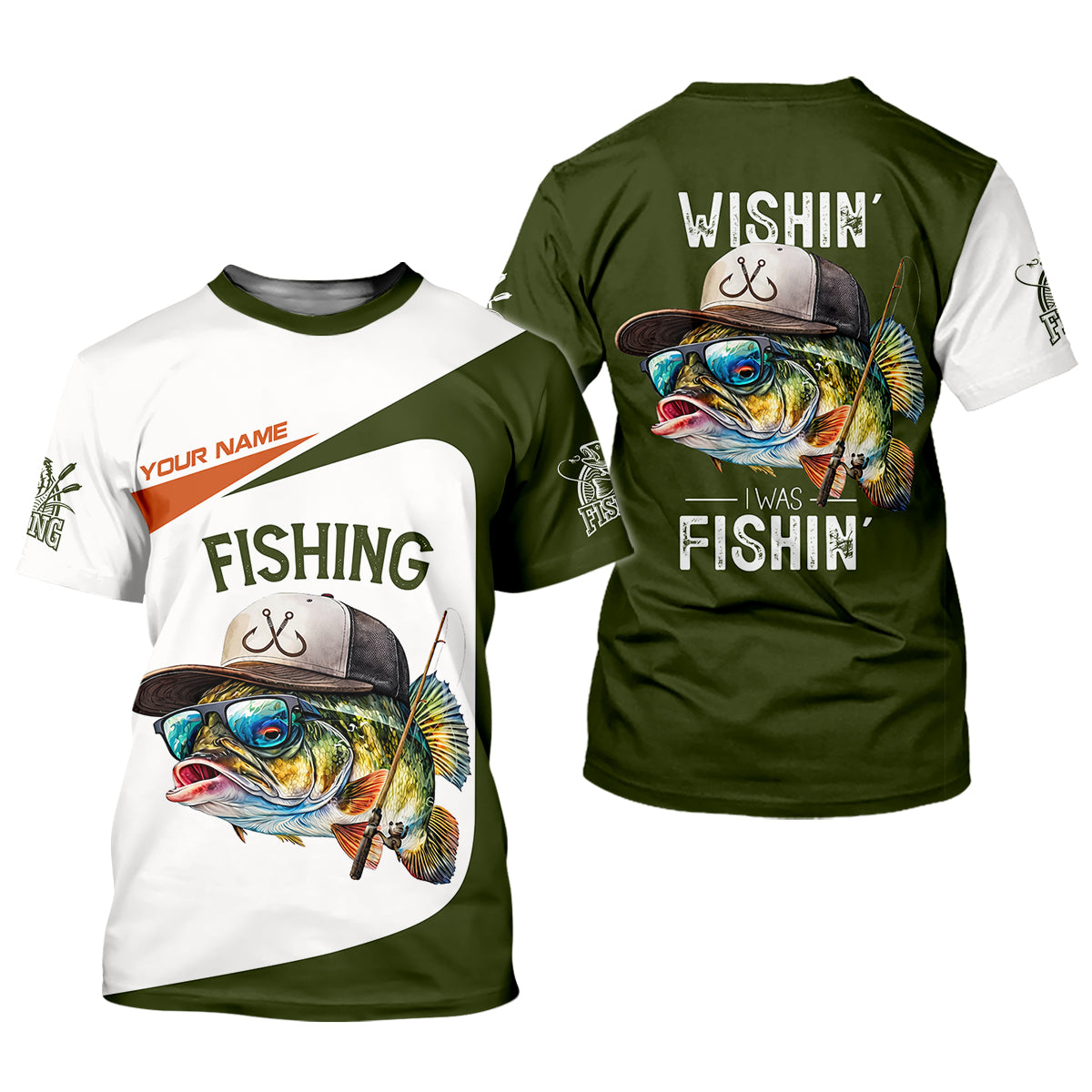 Wishin’ I Was Fishin’ Fishing Shirt, Funny Fisherman Shirt For Men, Custom Fishing Gift