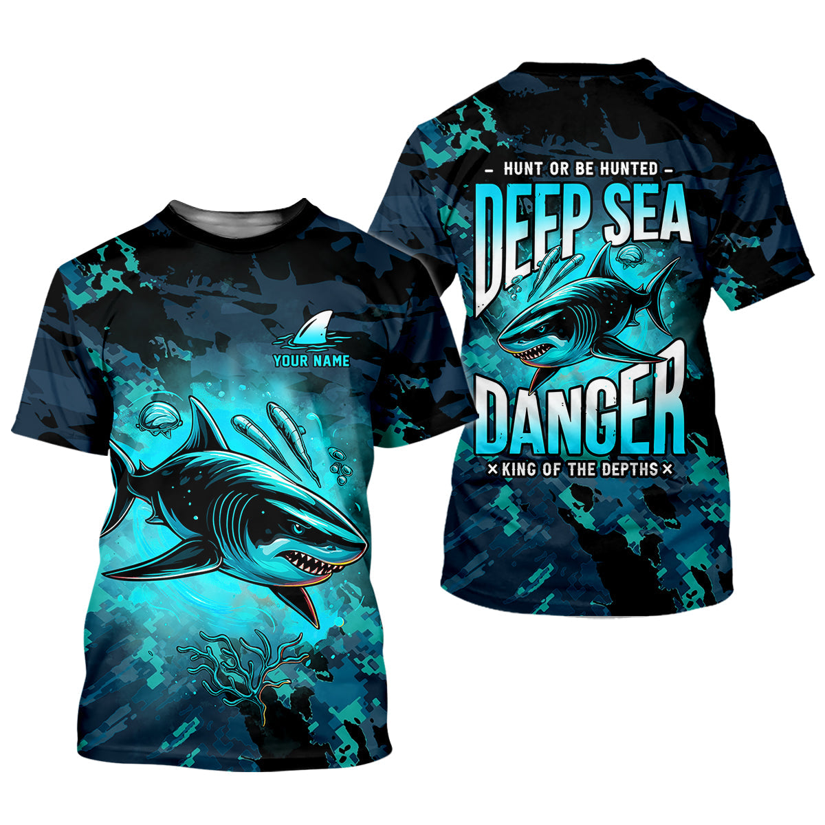 Hunt or Be Hunted Deep Sea Danger Performance Fishing Shirts, Fishing Shirt For Women, Long Sleeves SPF Shirt