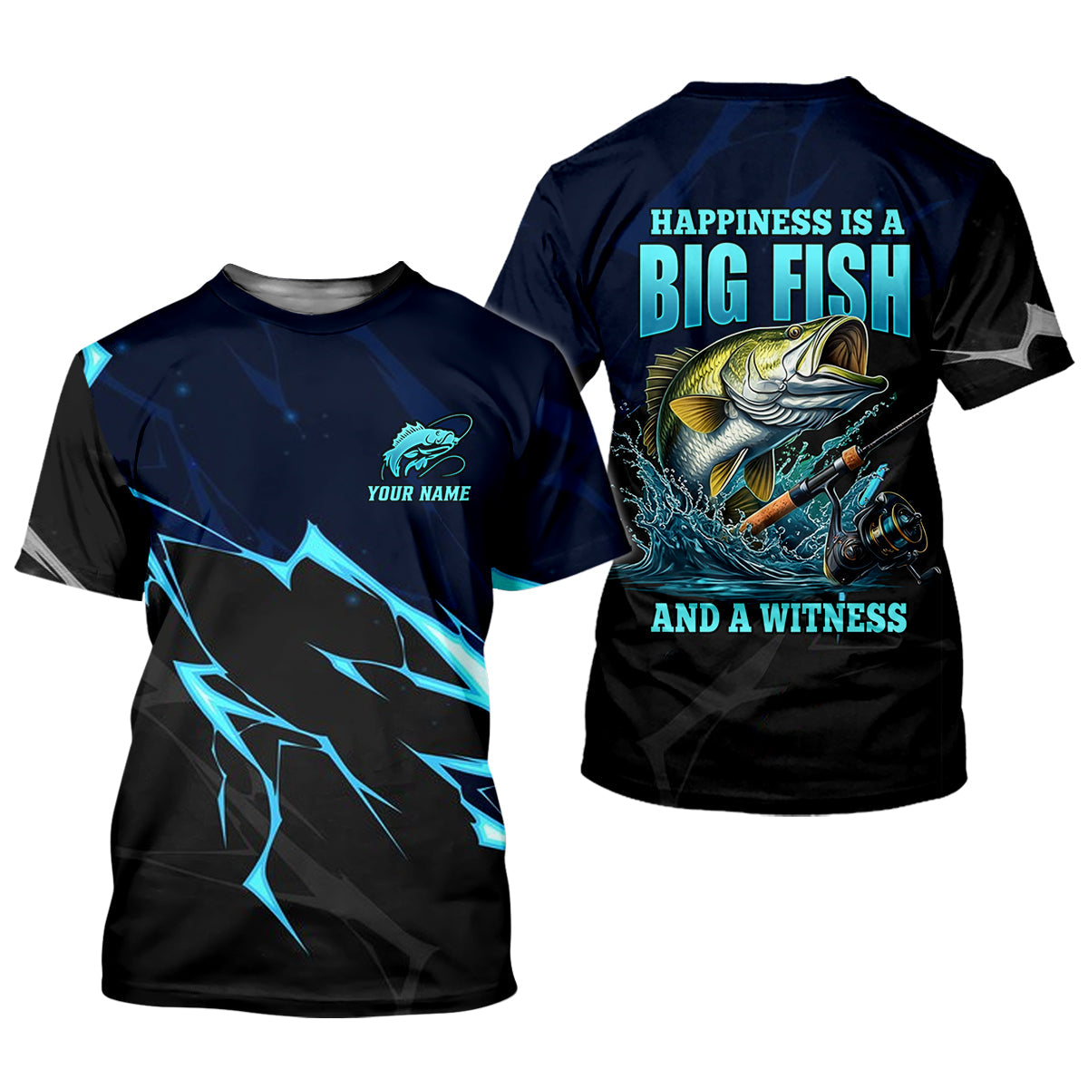Happiness Is A Big Fish And A Witness Fishing UPF Shirts, Fishing Shirt For Women, Funny Fishing Shirt