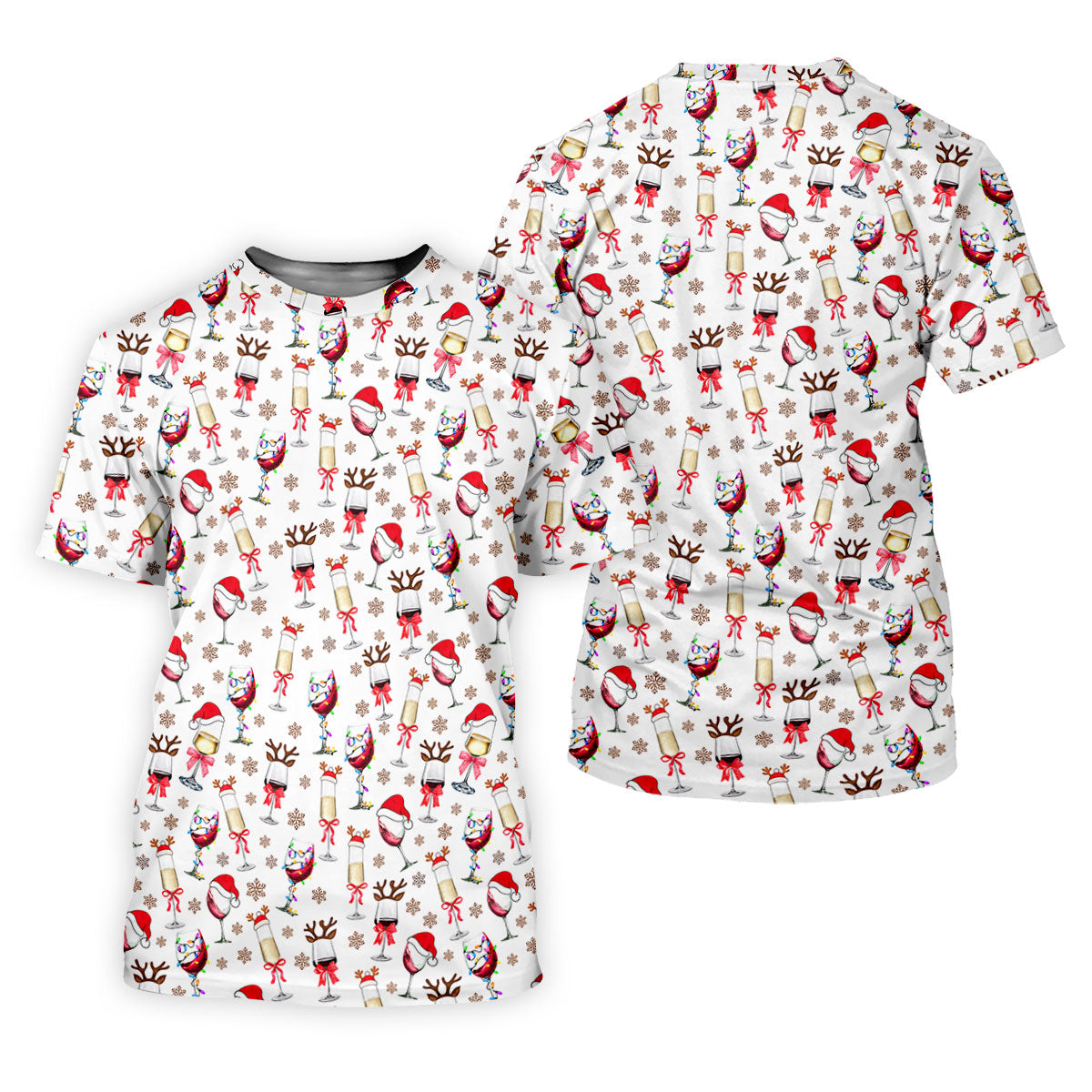 Festive Christmas Wine Glasses Golf Polo Shirt, Mens Golf Polo, Golf Apparel For Men