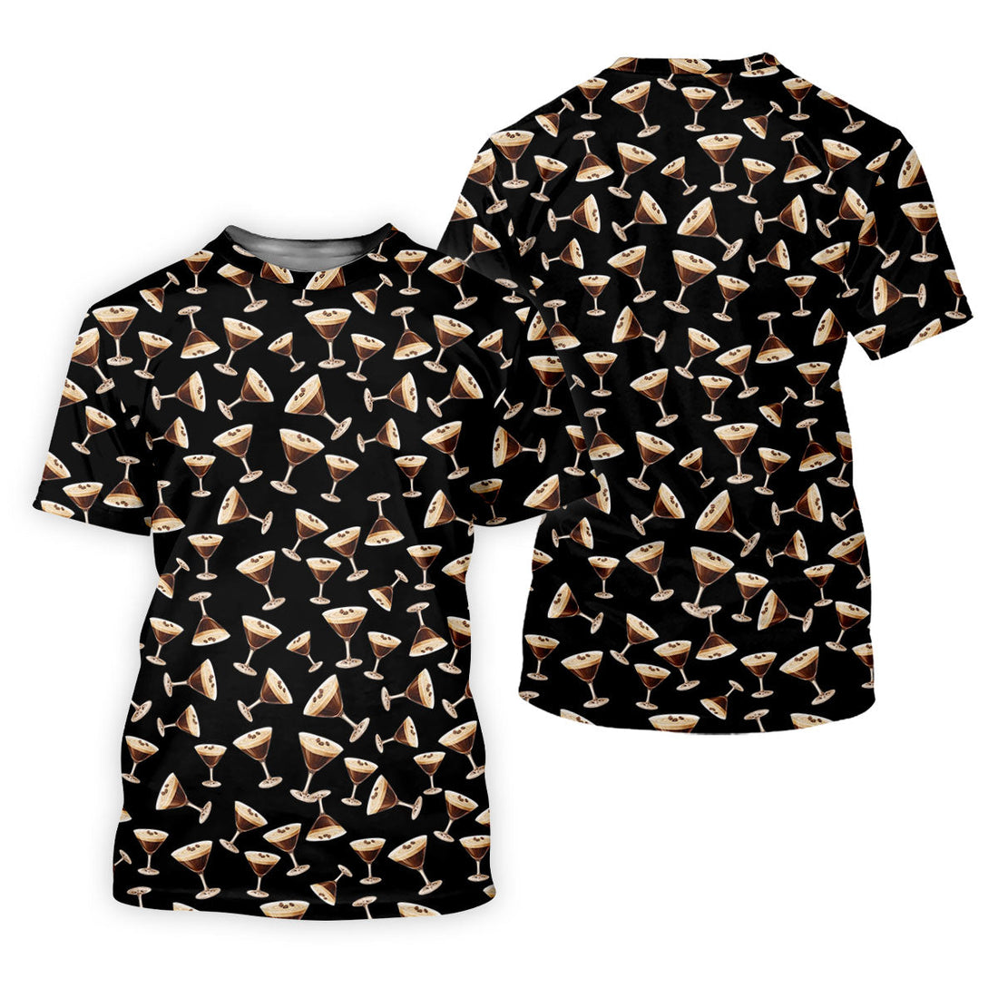 Espresso Martini Print Golf Shirt, Women's Golf Tops, Ladies Golf Shirts, Golf Shirt For Women