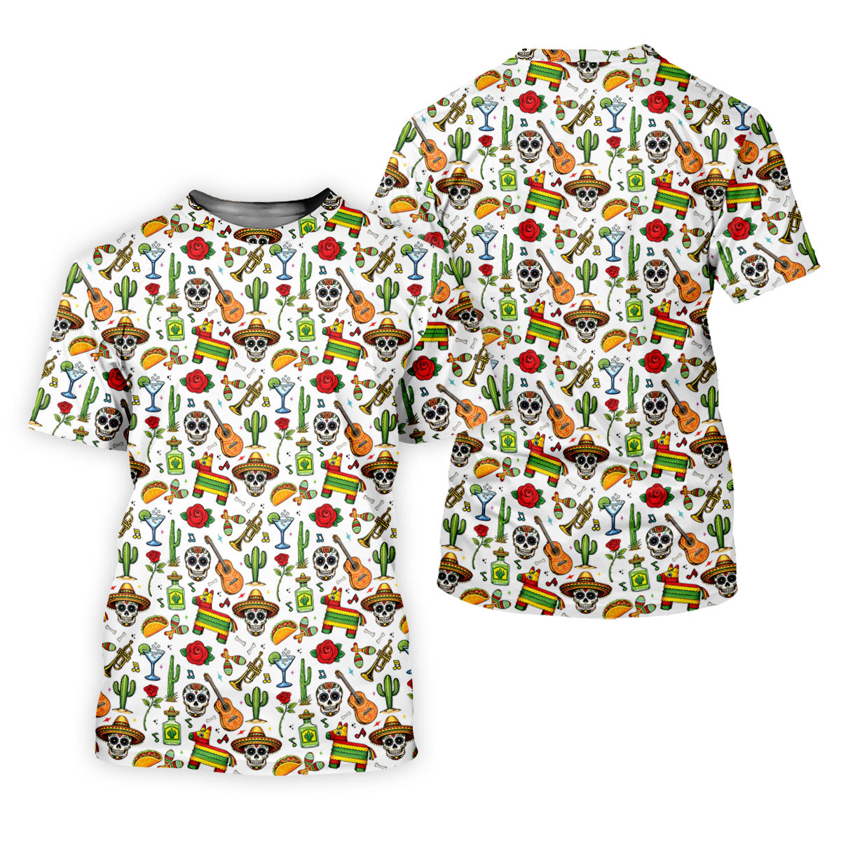 Decorated Skulls Party Items Cinco De Mayo Celebration Fiesta Themed White Golf Shirt For Women