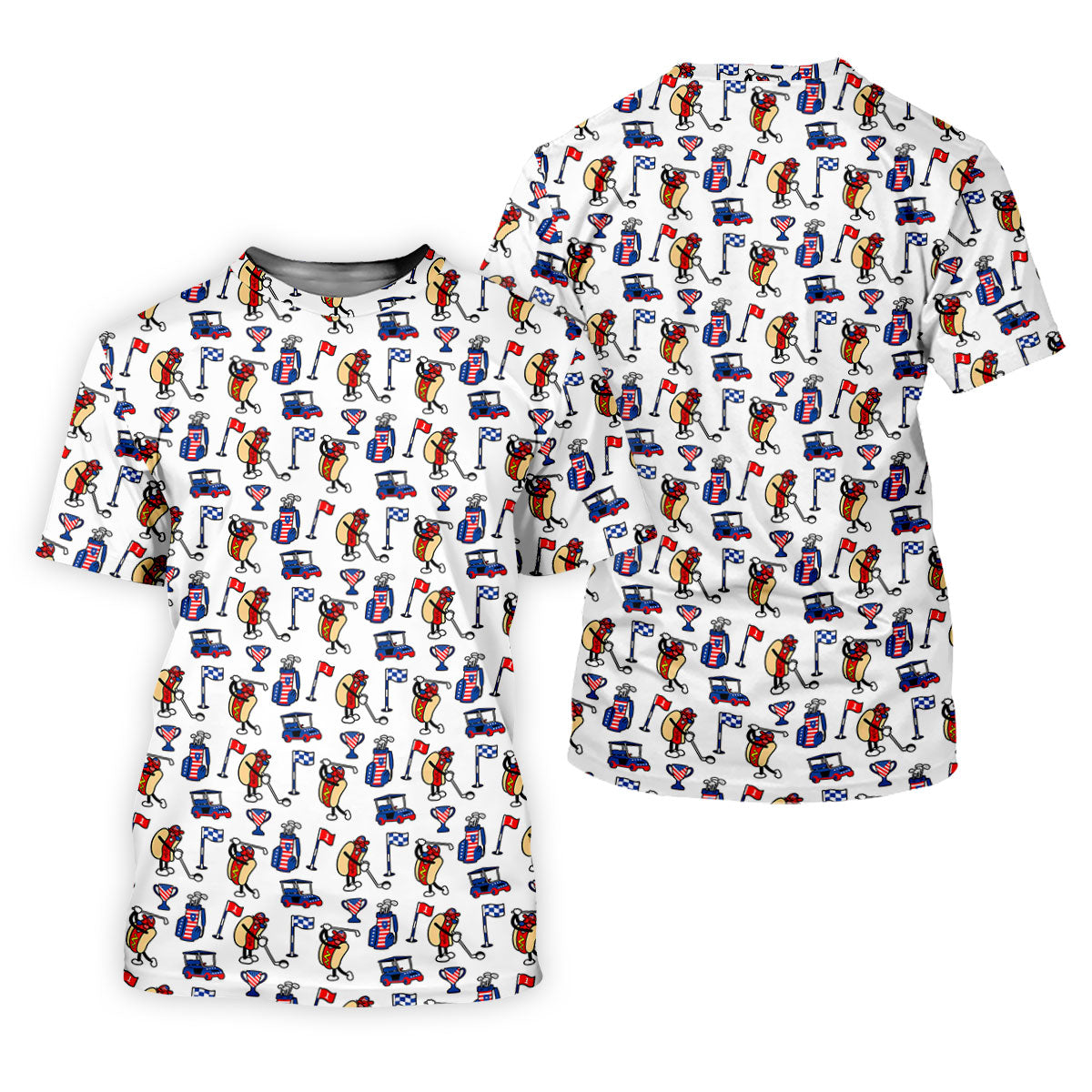 Funny Hot Dog Pattern Polo Shirt, 250 Years USA Patriotic Golf Shirt, 4th Of July Golf Shirt, Golf Shirts For Men