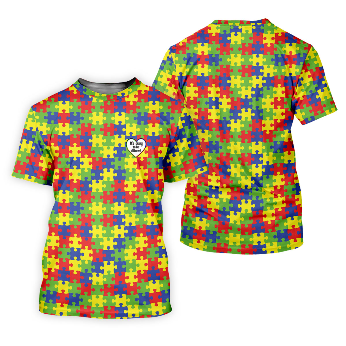 It's Okay To Be Different Autism Puzzle Women's Golf Tops, Autism Awareness Colors Ladies Golf Polos