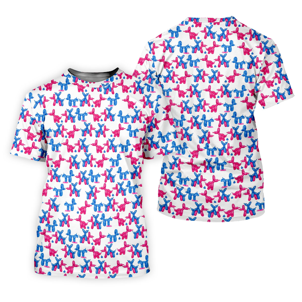 Funny Balloon Dog Pattern Golf Polo Shirt, Mens Golf Polo, Hawaiian Golf Shirt