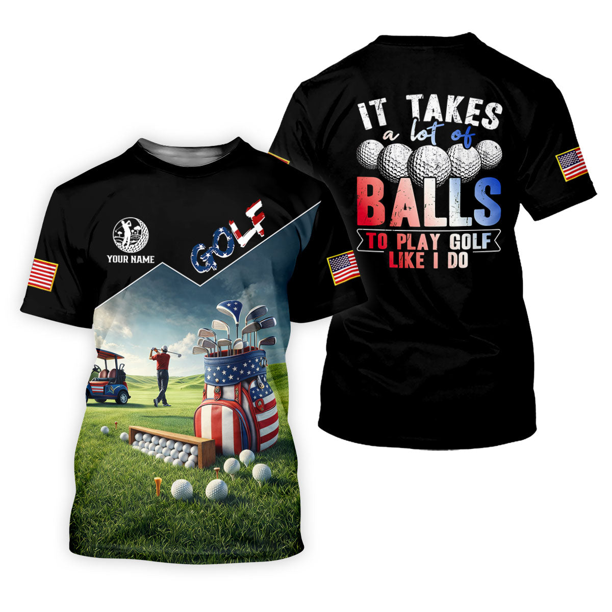 It Takes A Lot Of Balls Patriotic Golf Shirt For Women, US 250th Anniversary Funny Golf Shirt