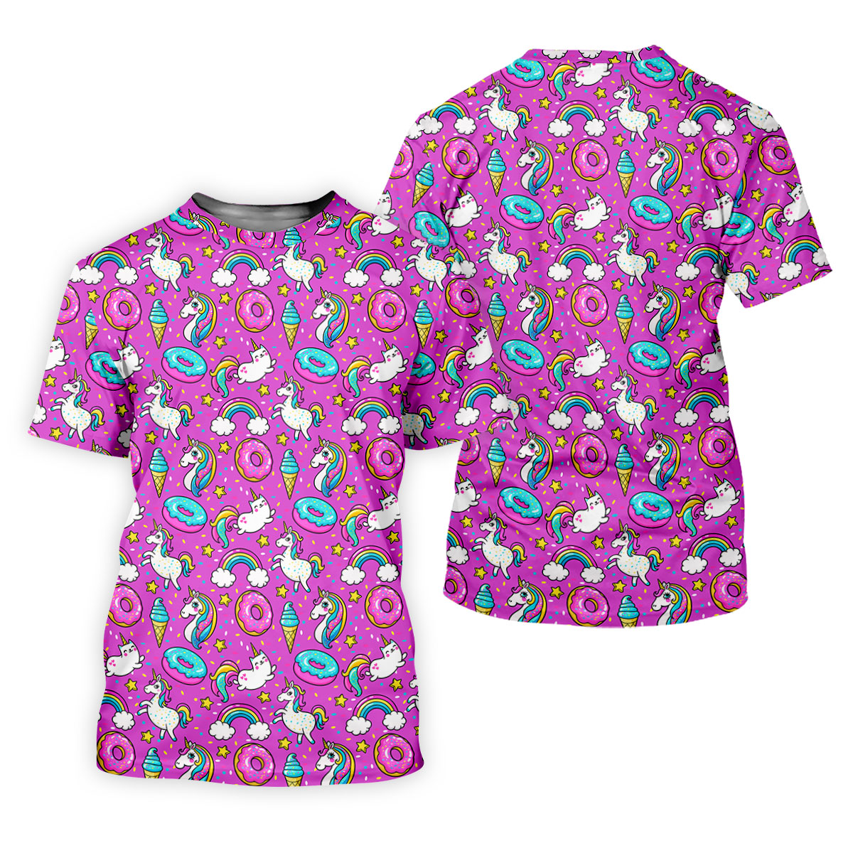 Funny Pink Donut Unicorn Women Golf Shirts, Ladies Golf Shirt, Women Sleeveless Polo Shirt