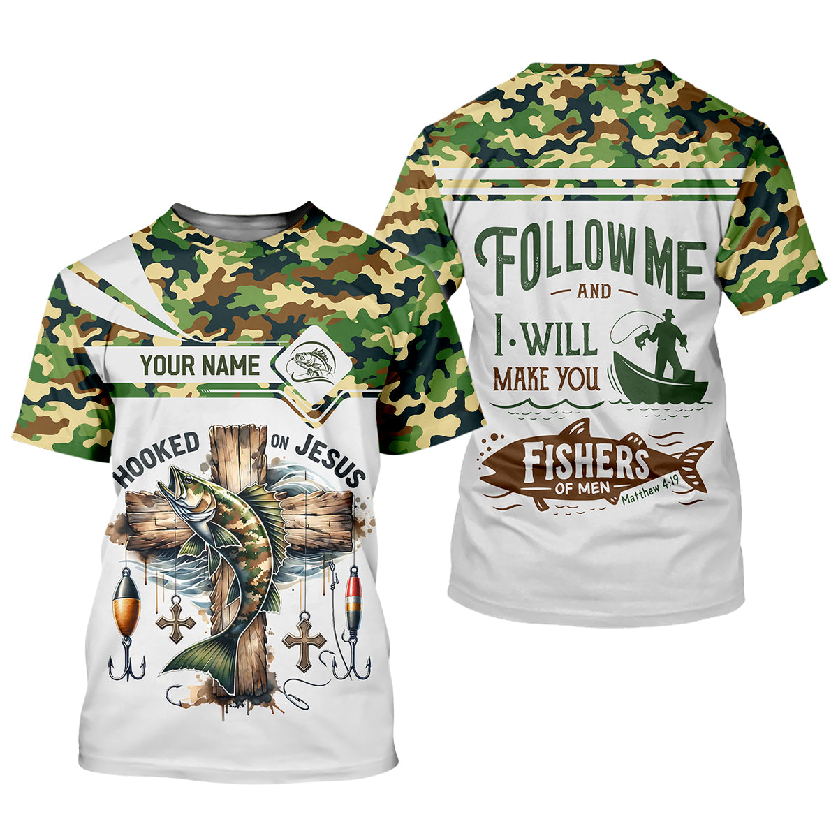 Hooked on Jesus Fishing UPF Shirt – Follow Me Fishers of Men Christian Fishing Shirt