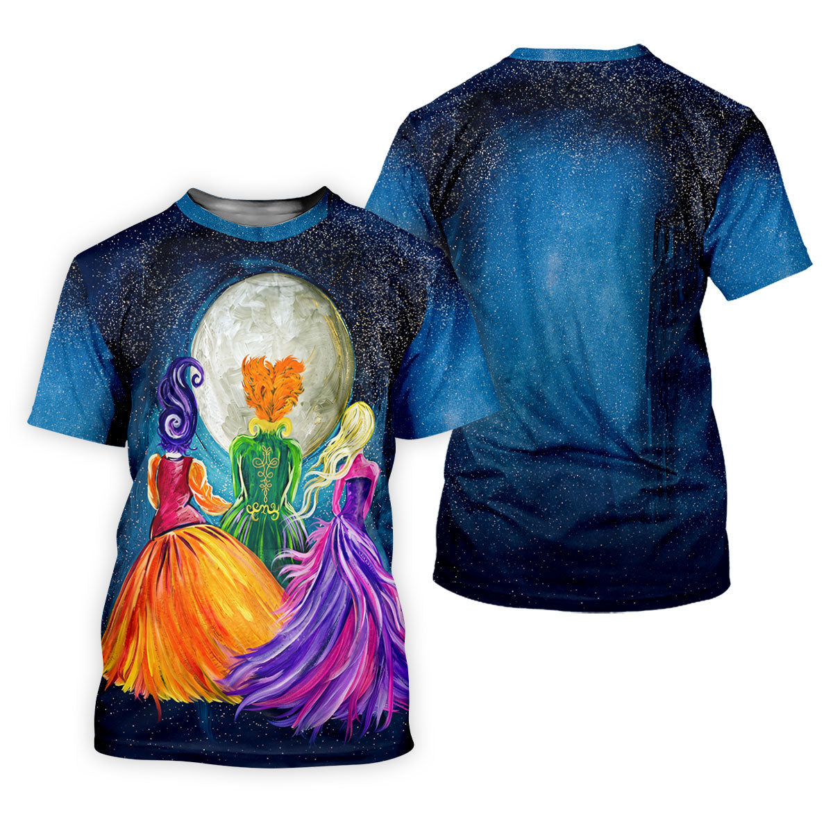 Moonlit Witch Sisters Halloween Polo Shirt, Golf Shirts For Women, Women’s Golf Apparel