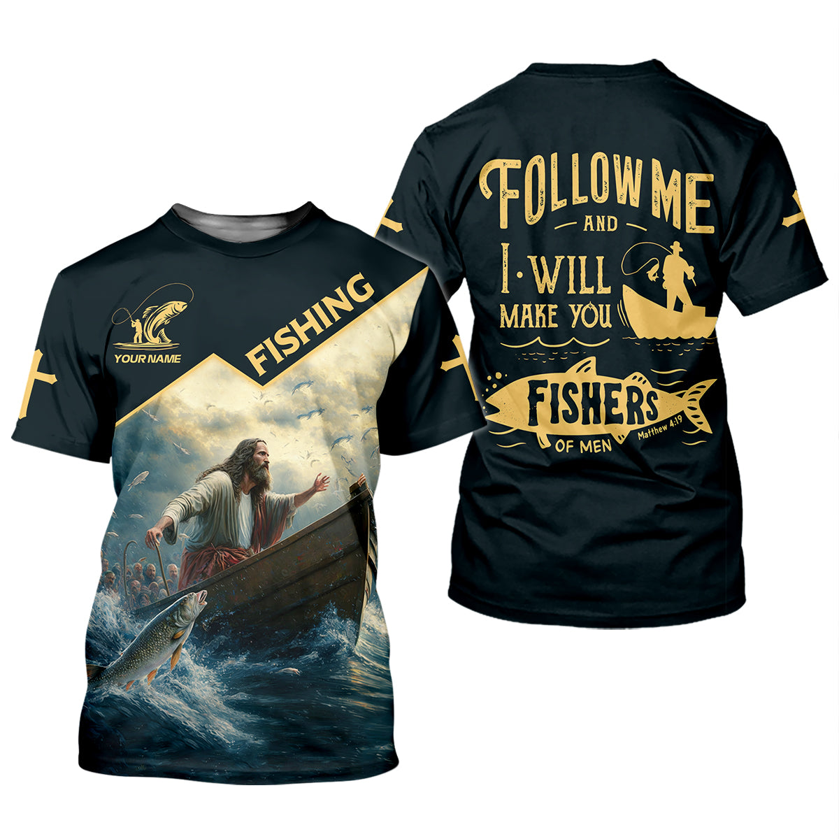 I Will Make You Fishers Of Men Christian Fishing Bible Fishing UPF Shirts, Women Fishing Shirt
