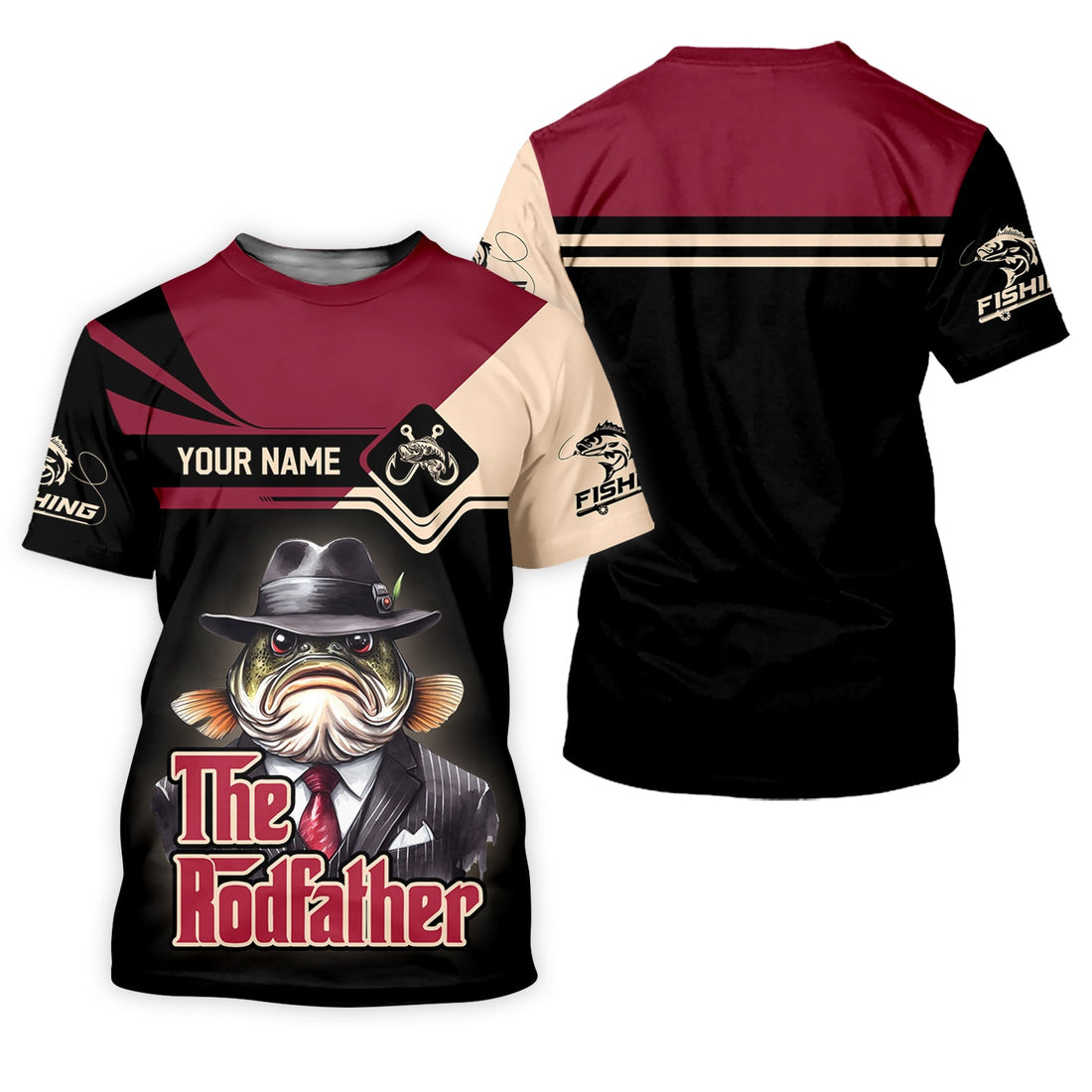 Personalized The Rodfather Graphic Fishing Shirt, Men's Sun Protection Performance